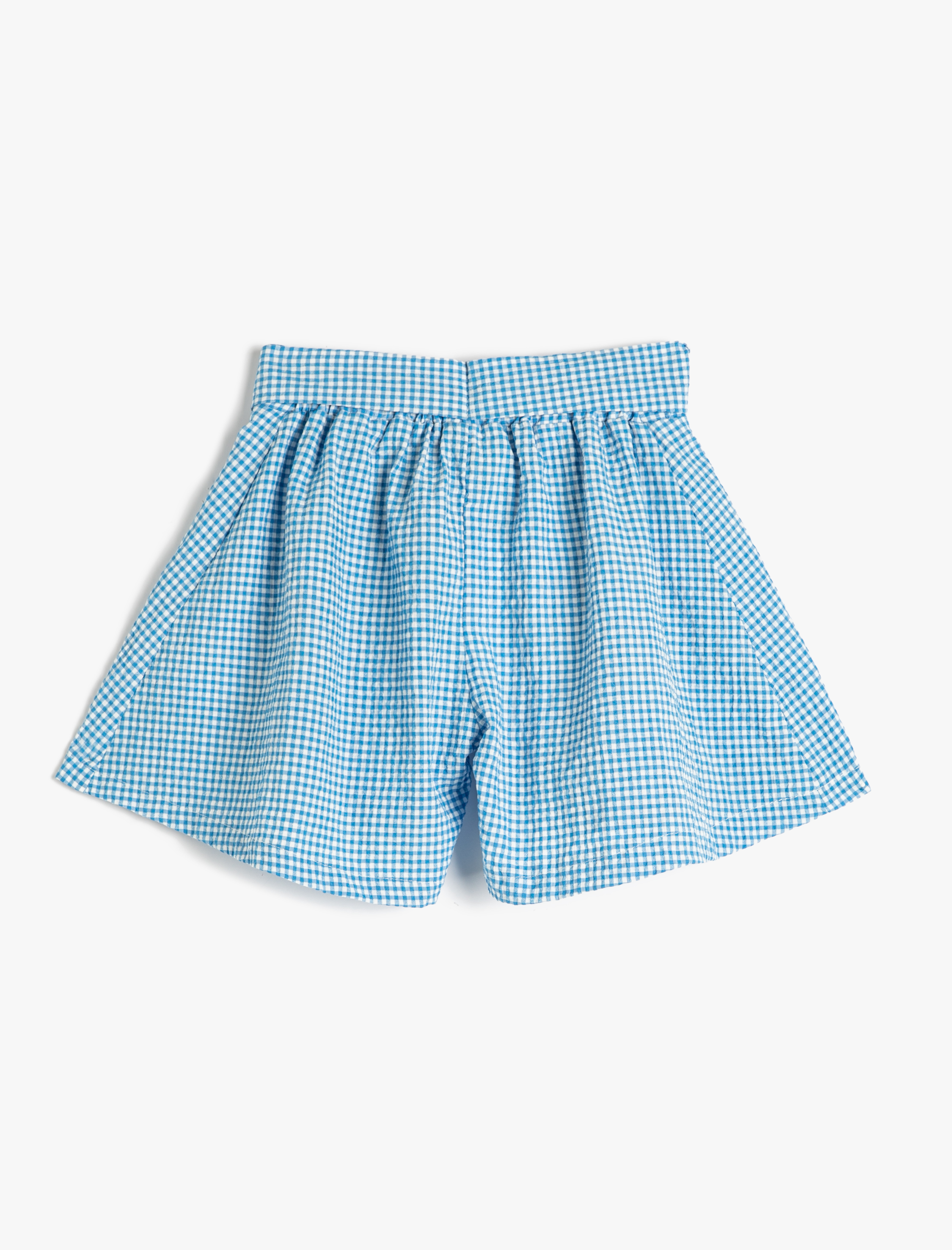 Kız Çocuk Şort Kemer Detaylı Pileli Yüksek Bel