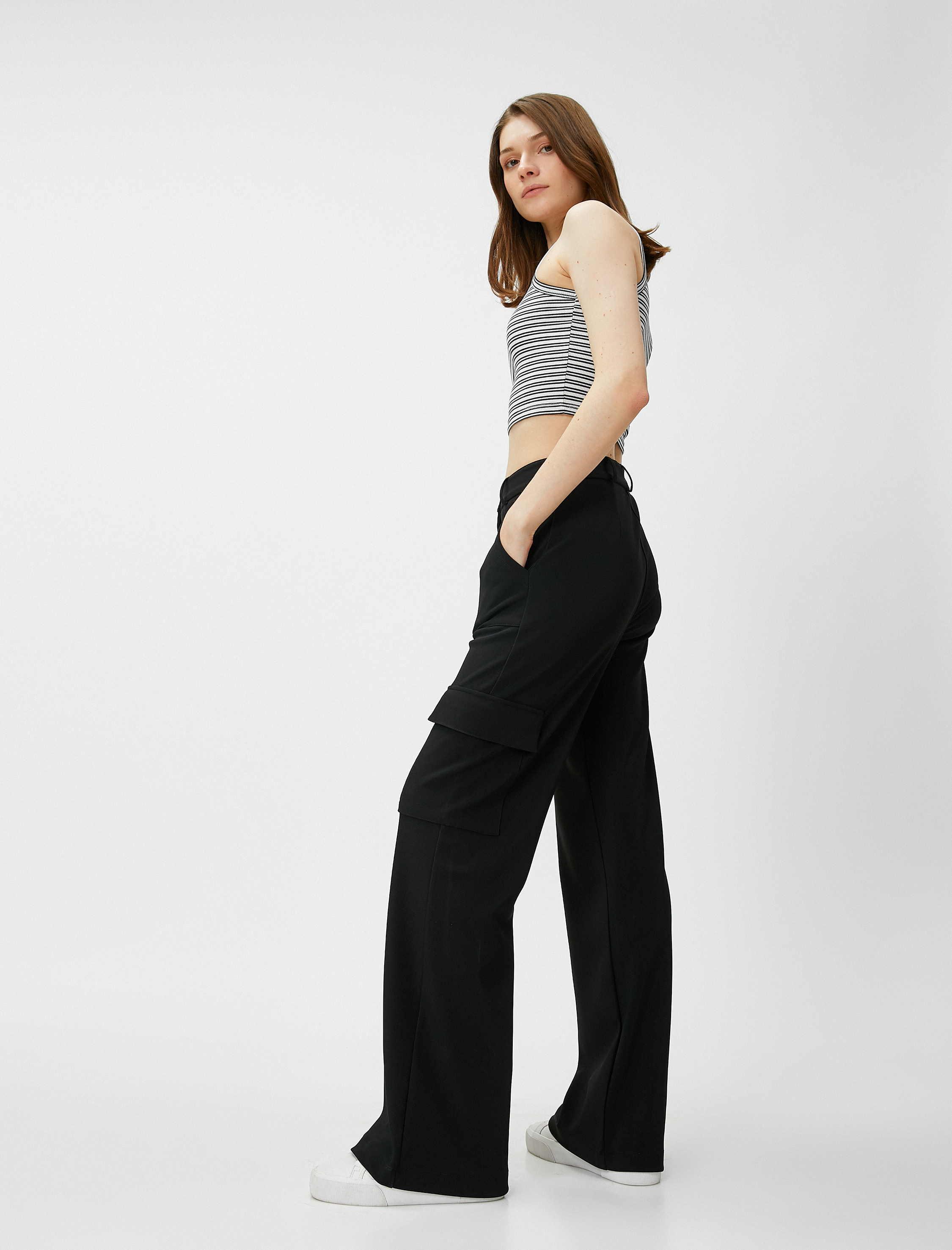   Kargo Cepli Pantolon Düz Paça