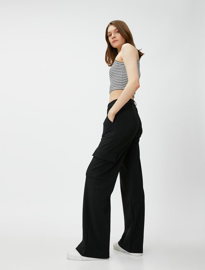  Kargo Cepli Pantolon Düz Paça