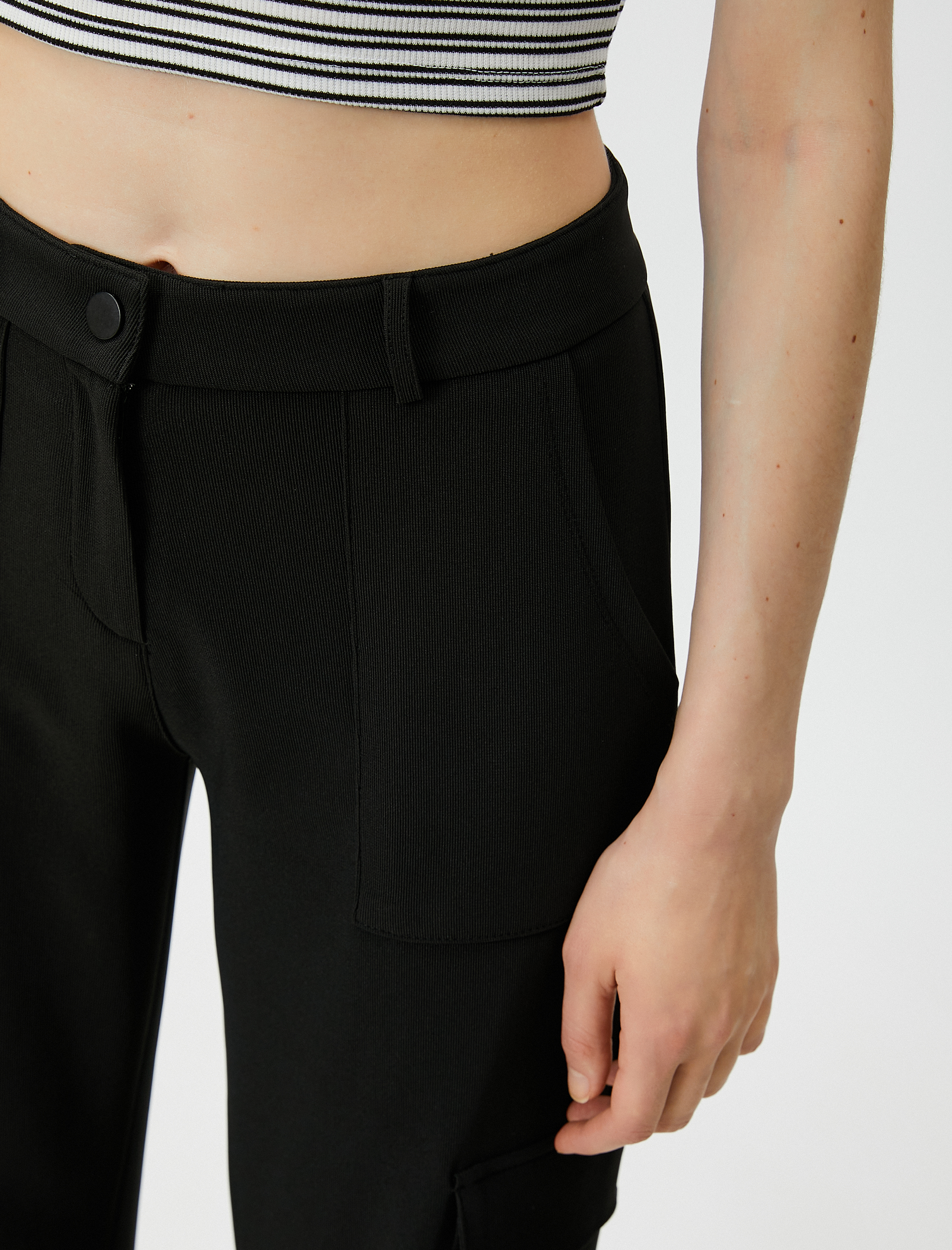   Kargo Cepli Pantolon Düz Paça