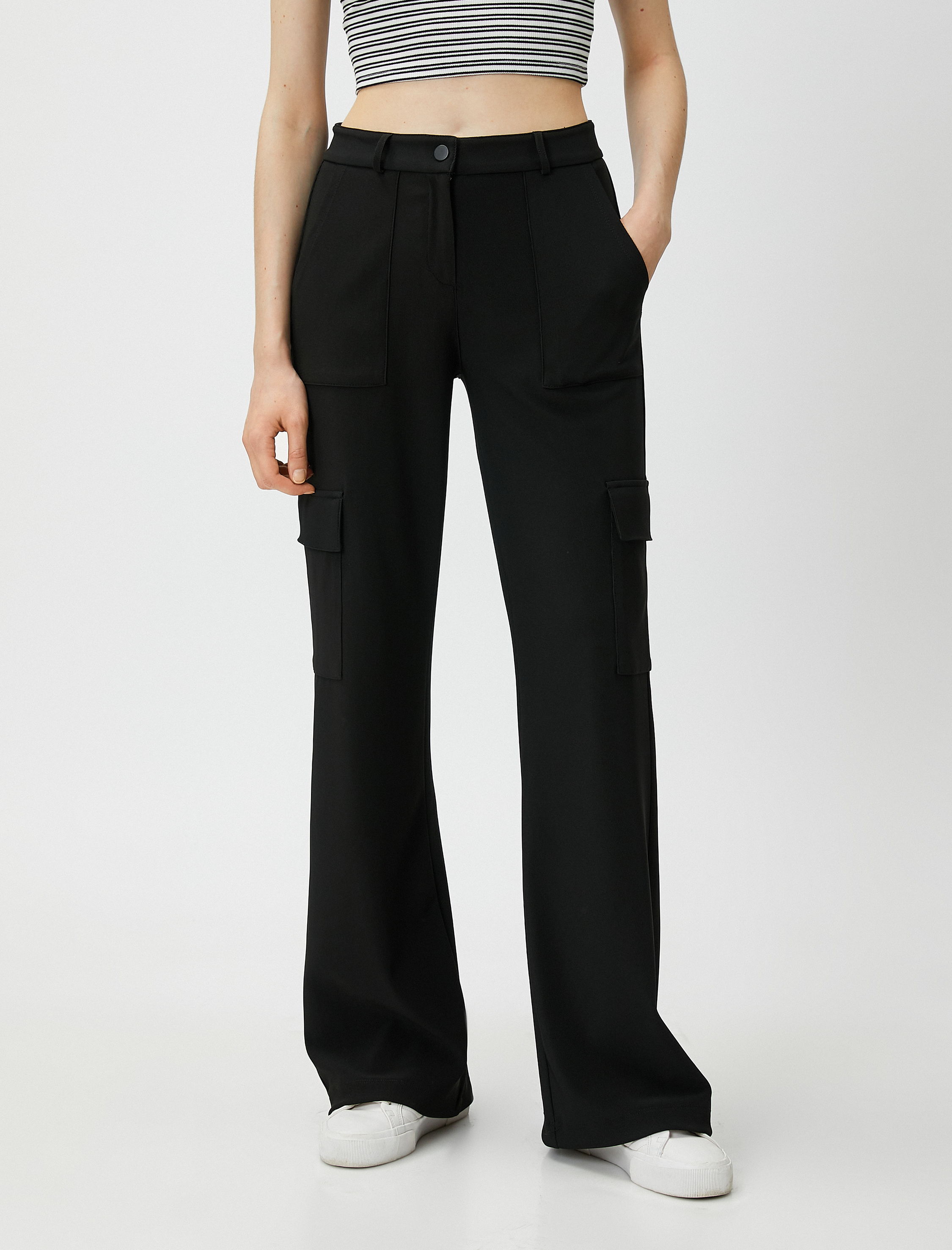   Kargo Cepli Pantolon Düz Paça