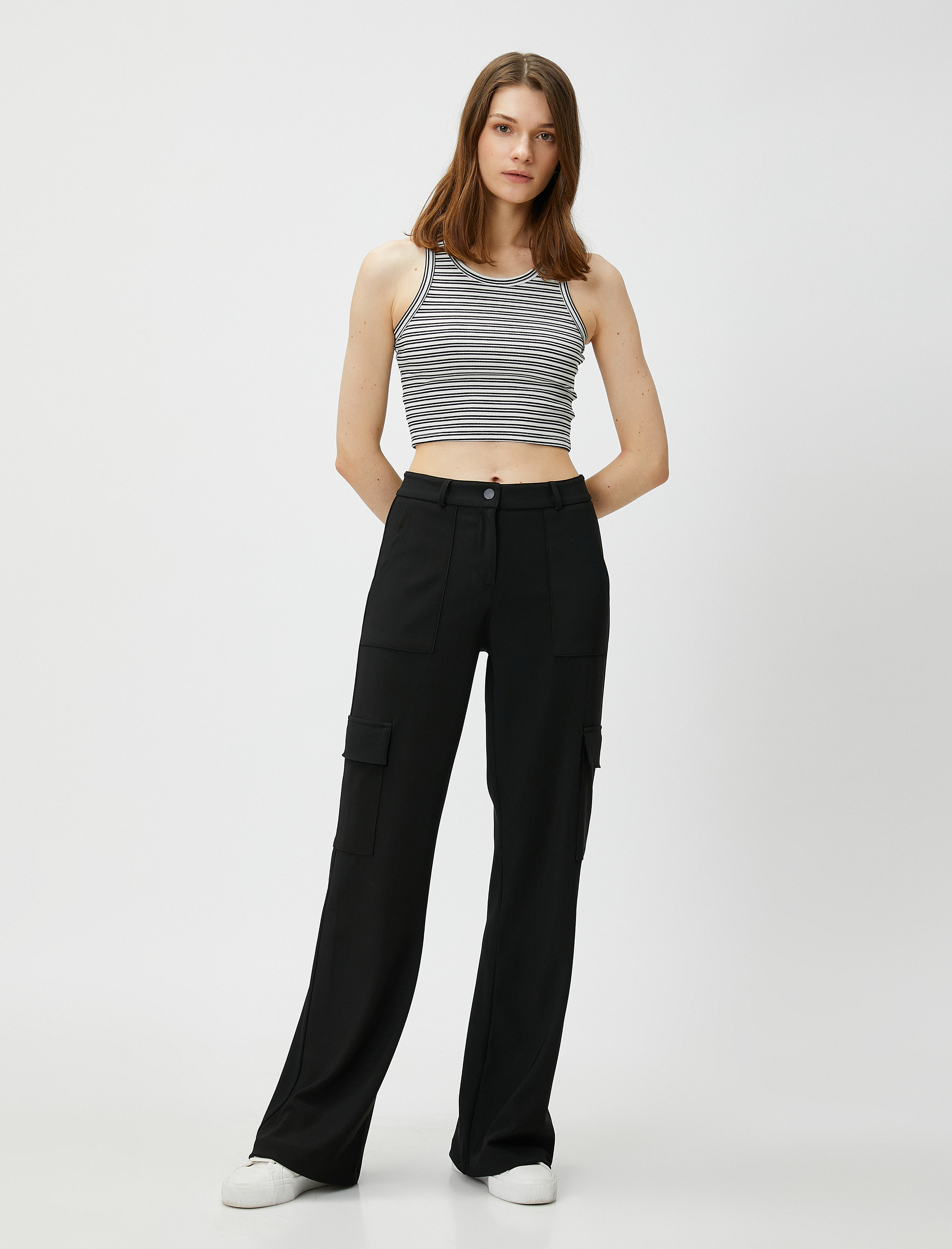   Kargo Cepli Pantolon Düz Paça