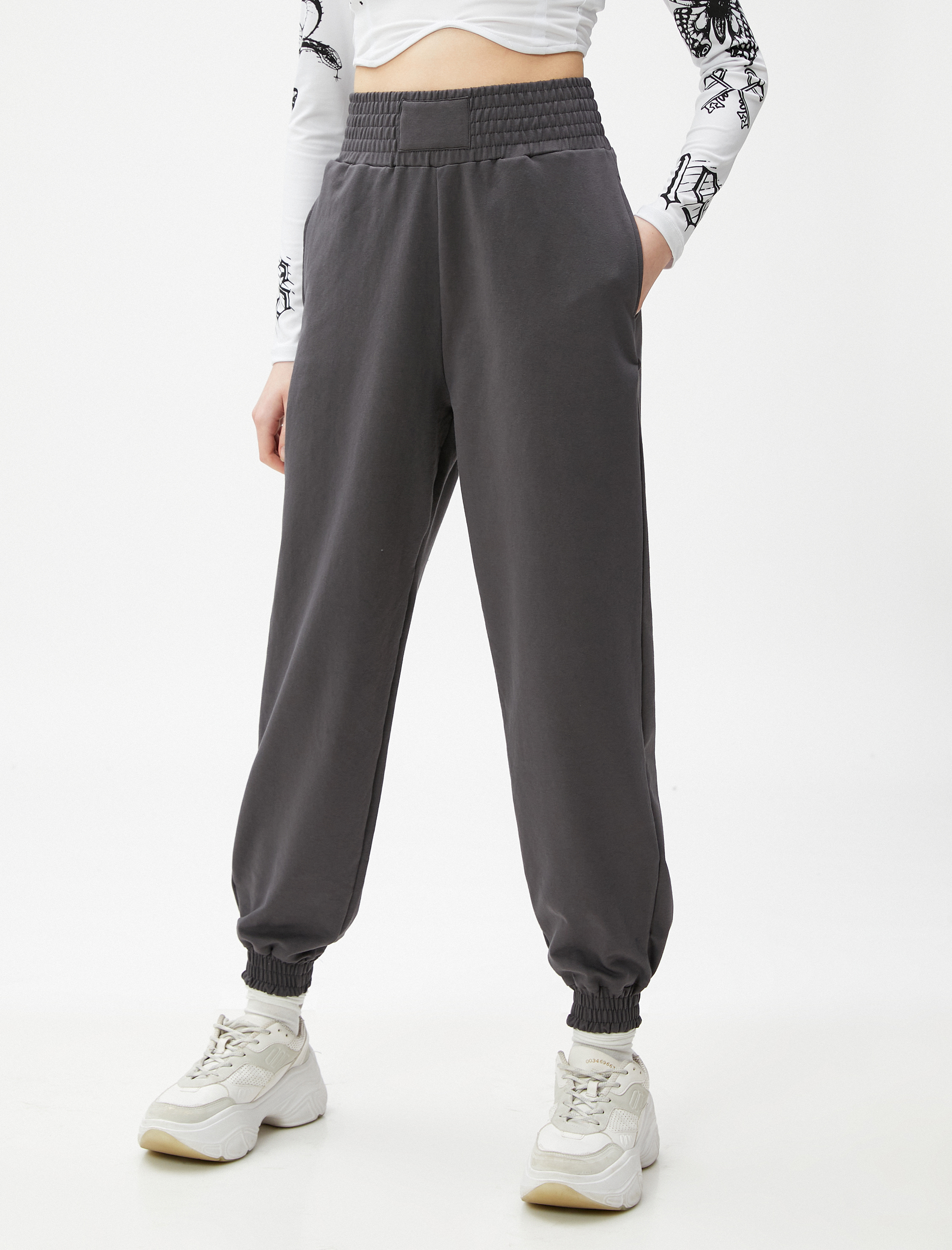   Jogger Eşofman Altı Yüksek Bel Cep Detaylı