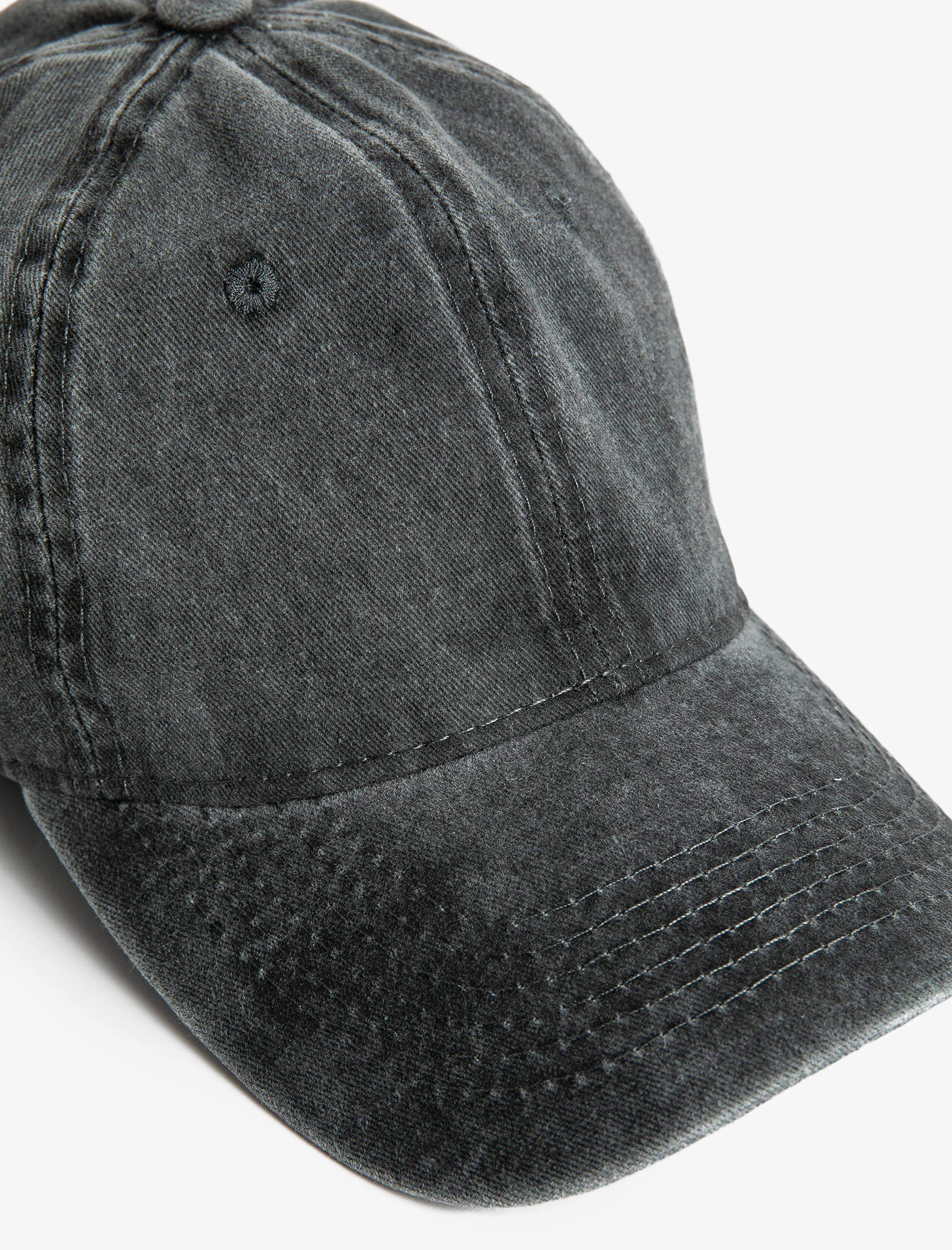  Erkek Basic Kep Şapka Eskitme Görünümlü Dikiş Detaylı