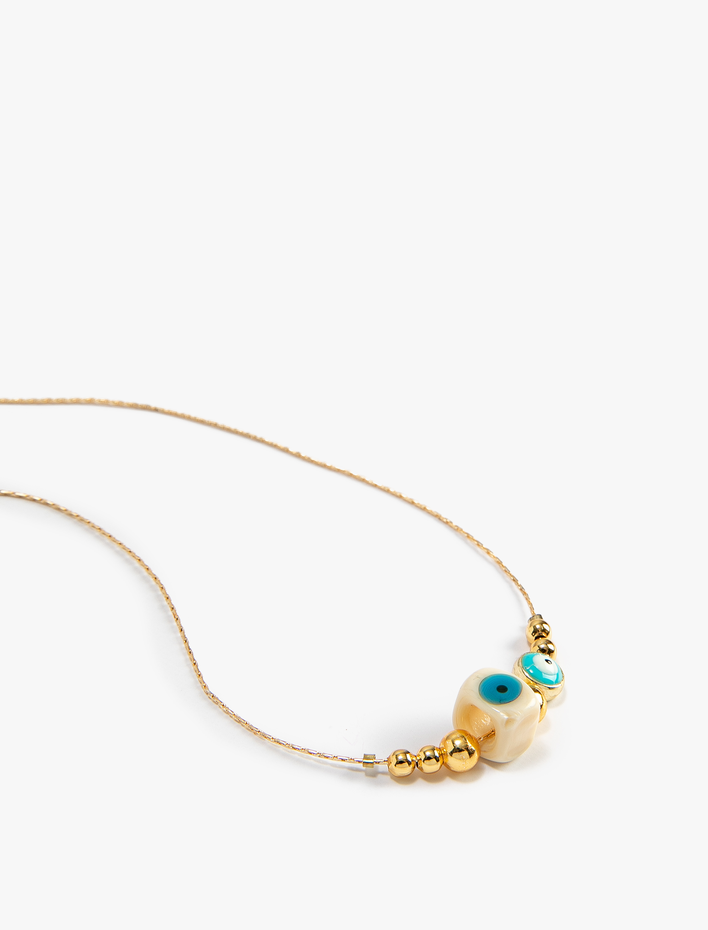 Kadın Boncuklu Kolye Nazar Boncuğu Detaylı