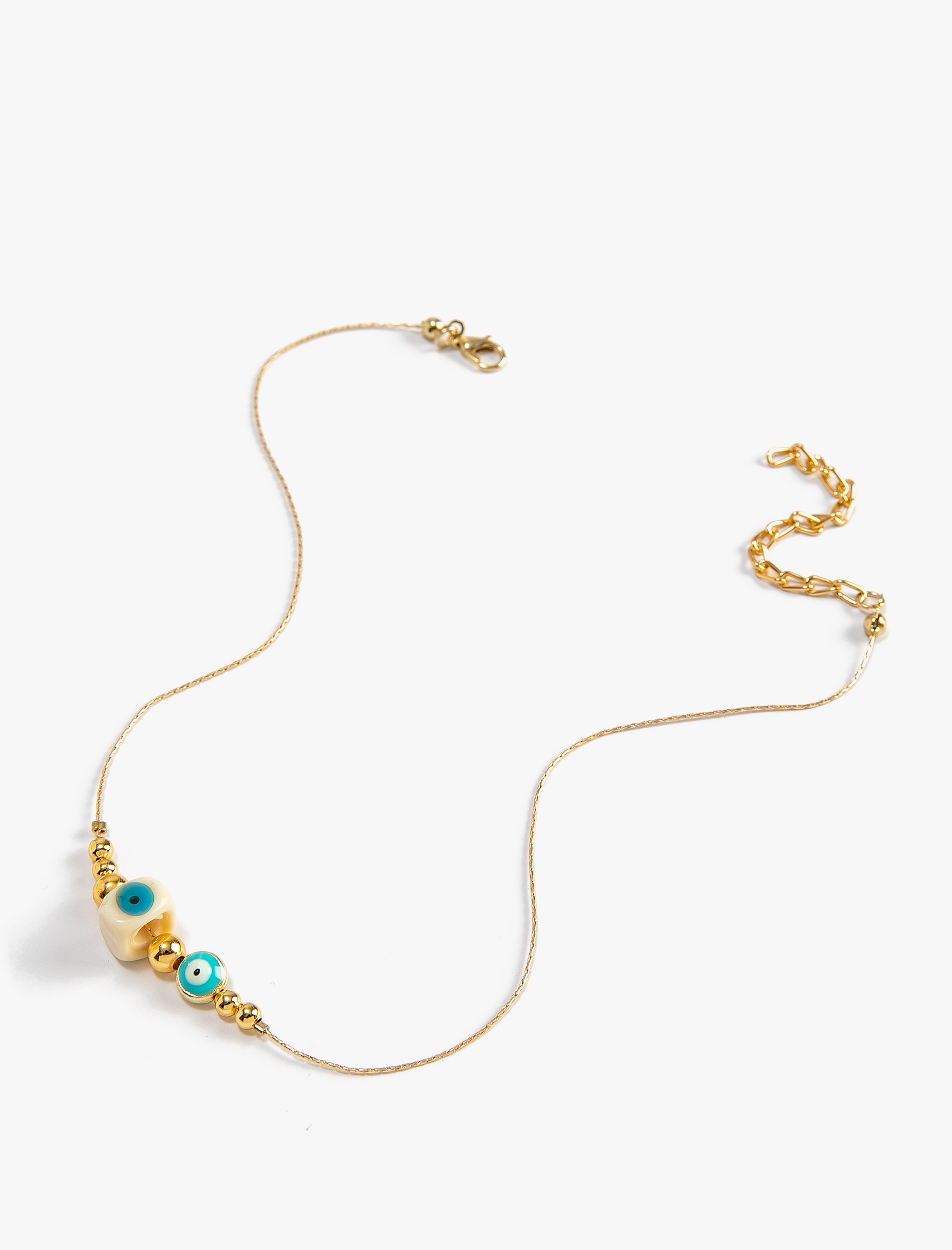 Kadın Boncuklu Kolye Nazar Boncuğu Detaylı