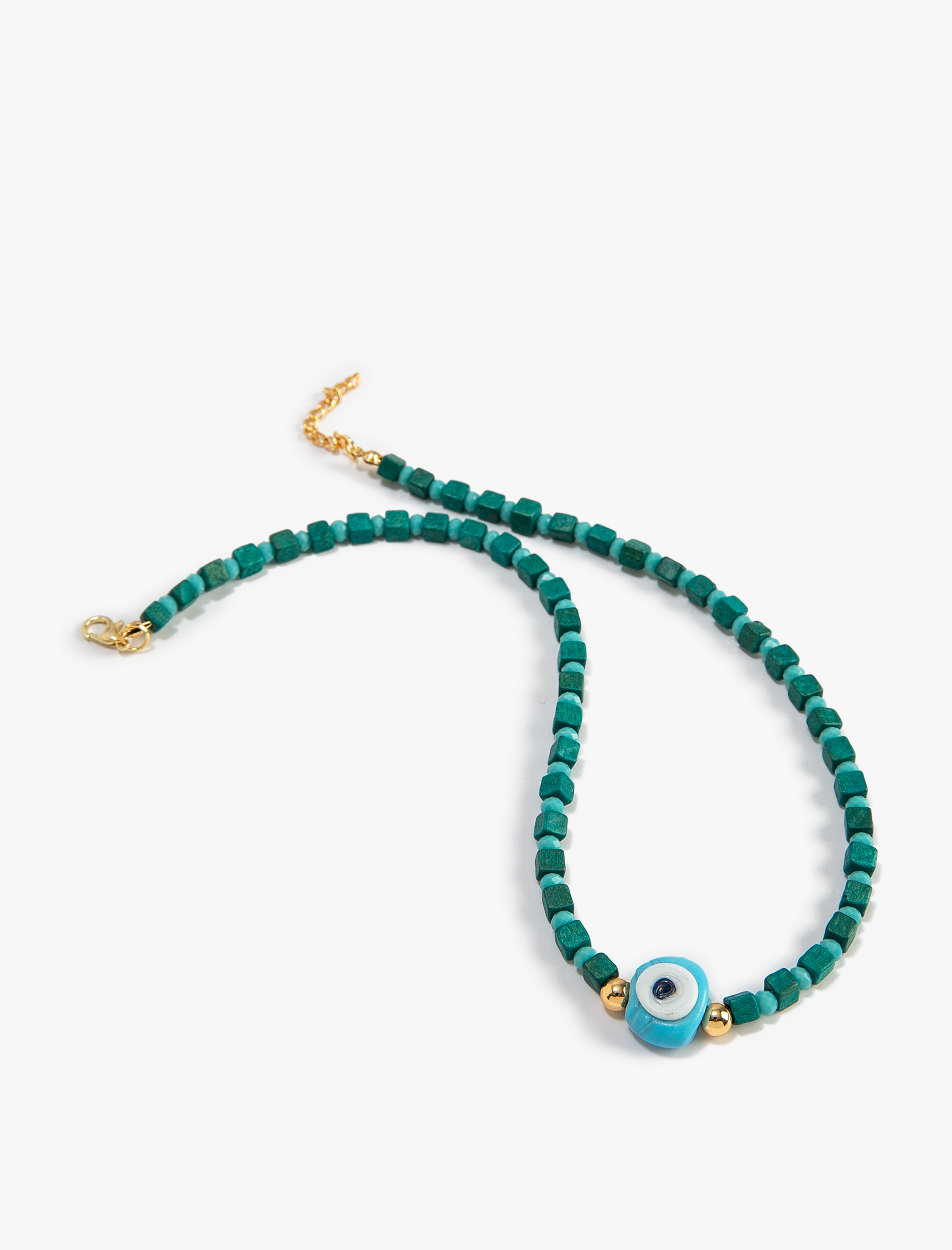  Kadın Boncuklu Kolye Nazar Boncuğu Detaylı