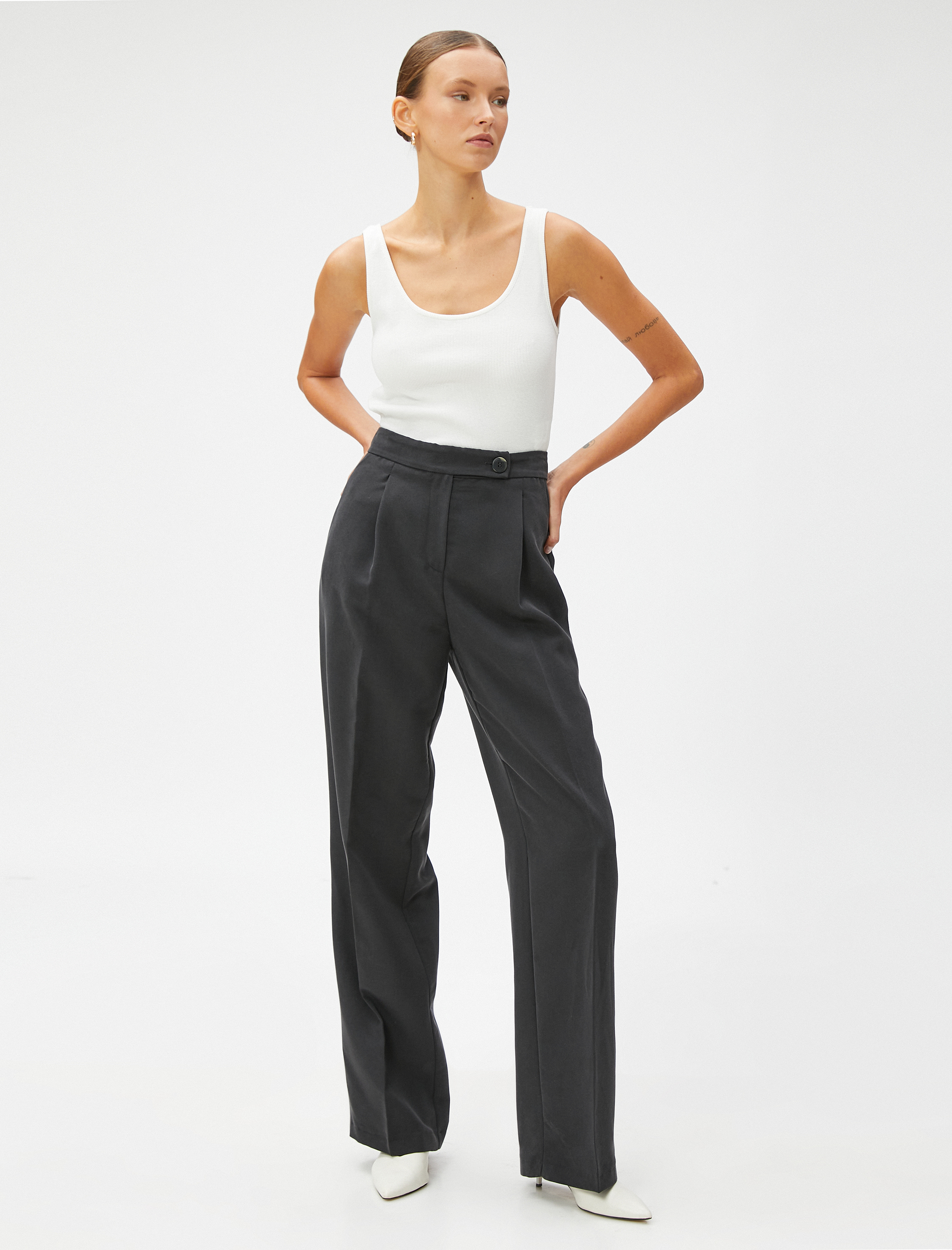   Cepli Palazzo Pantolon Modal Karışımlı