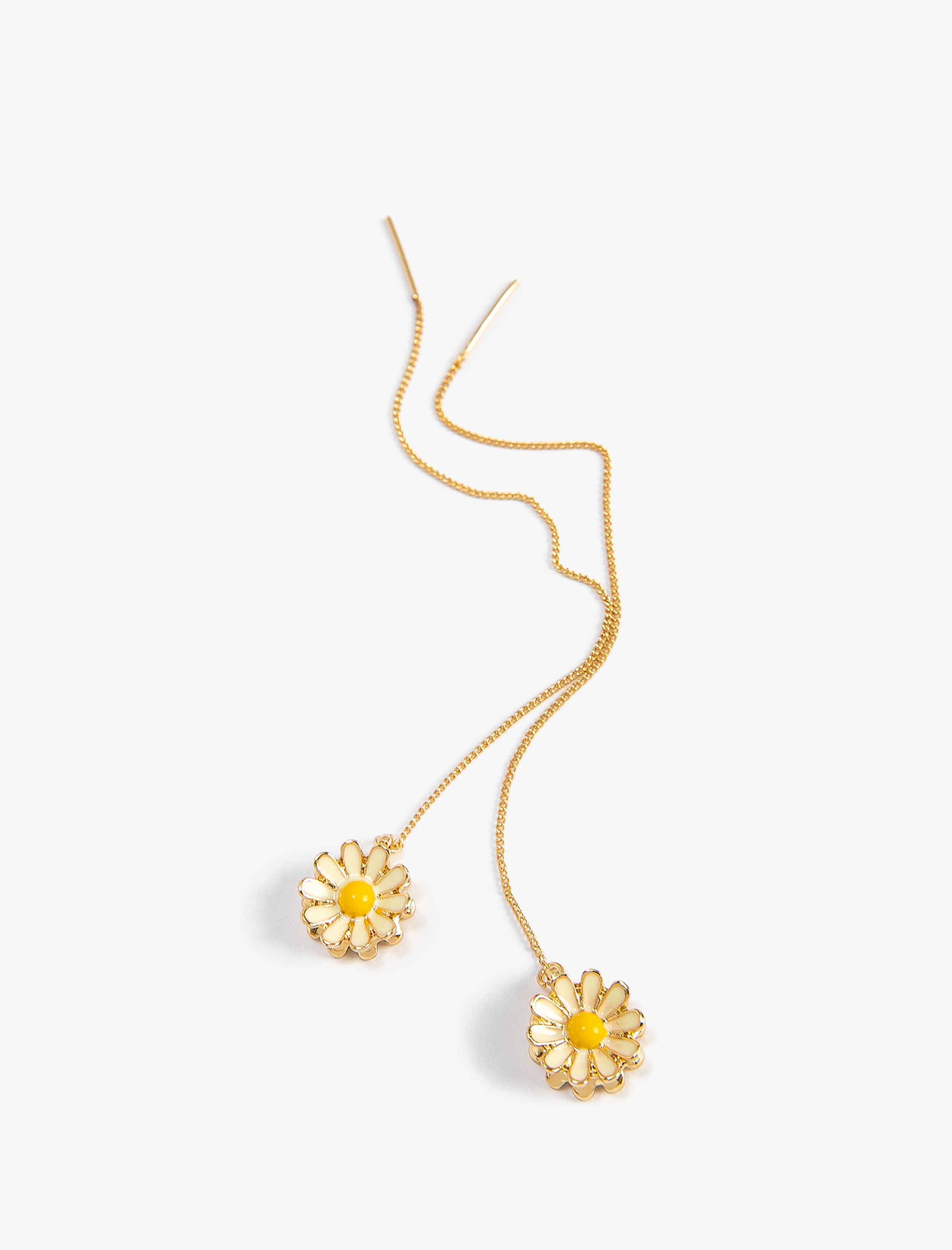  Kadın Uzun Küpe Papatya Detaylı