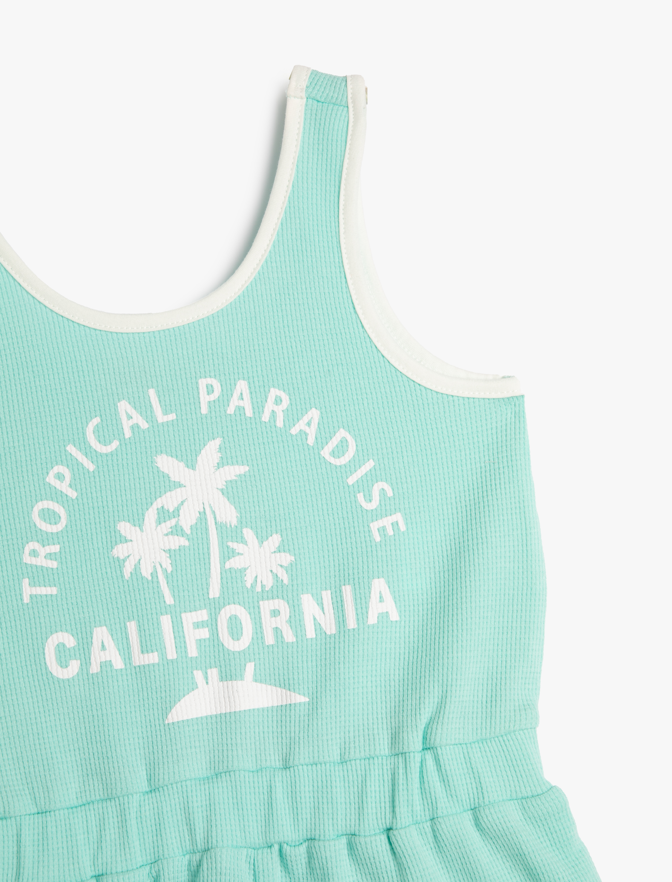  Kız Çocuk Tulum Mini Kalın Askılı Beli Lastikli Baskılı Pamuklu