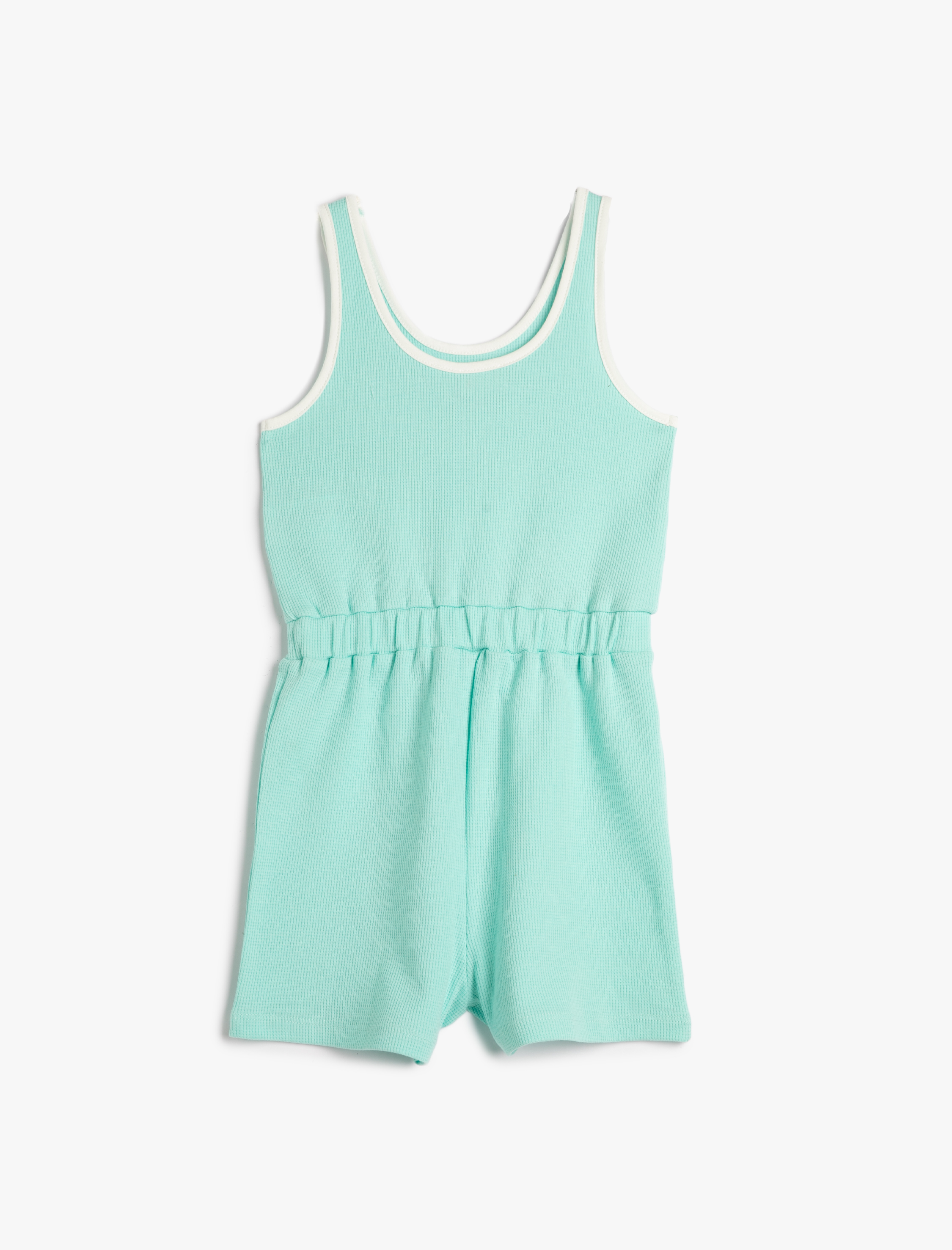  Kız Çocuk Tulum Mini Kalın Askılı Beli Lastikli Baskılı Pamuklu