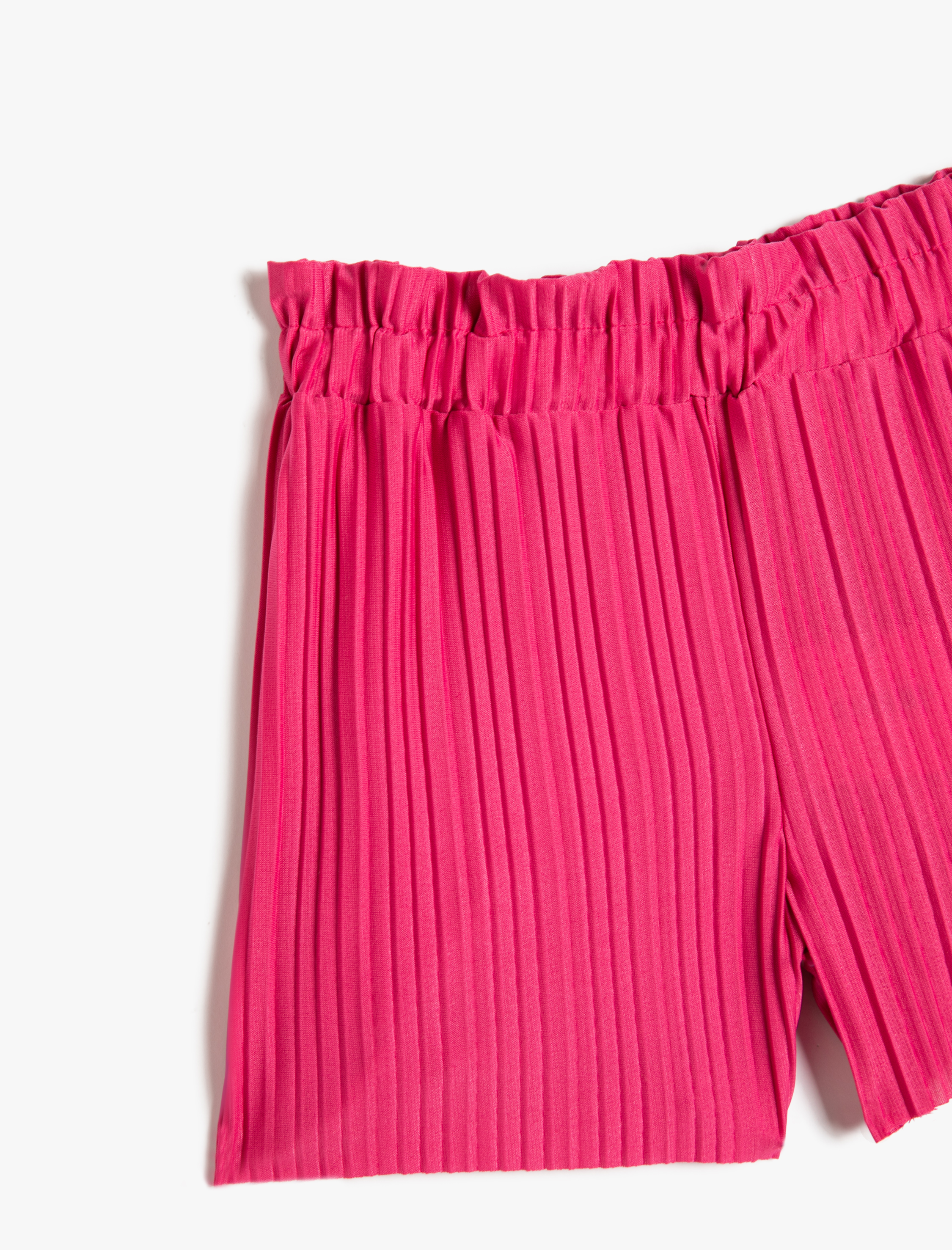  Kız Çocuk Şort Pileli Beli Lastikli Rahat Kesim