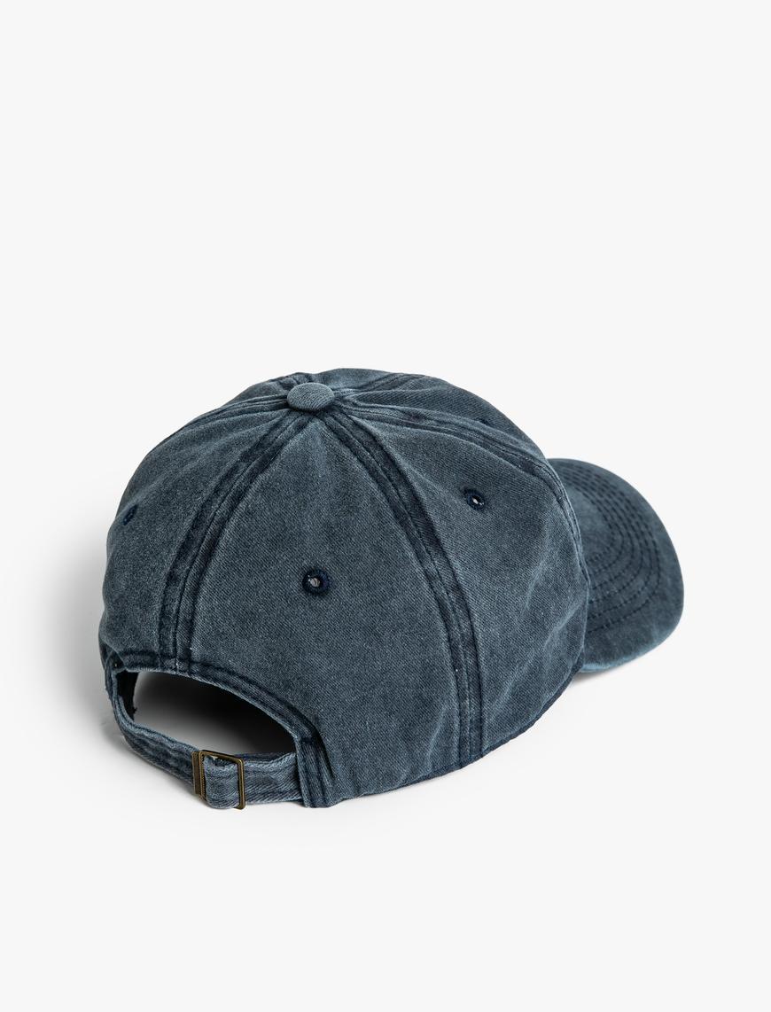  Erkek Basic Kep Şapka Eskitme Görünümlü Dikiş Detaylı