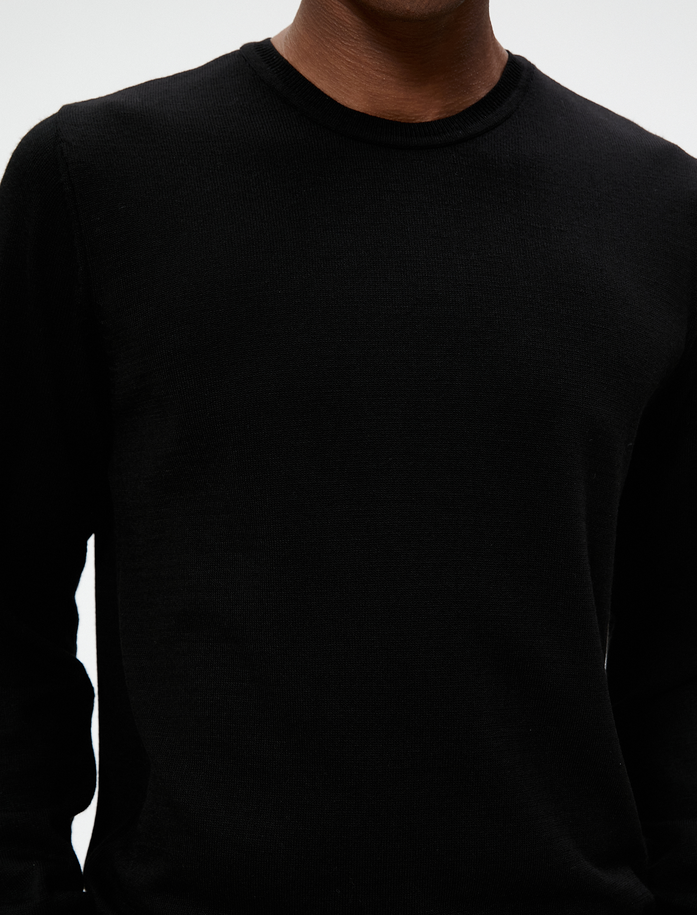   Basic Triko Kazak Bisiklet Yaka Dar Kesim Uzun Kollu