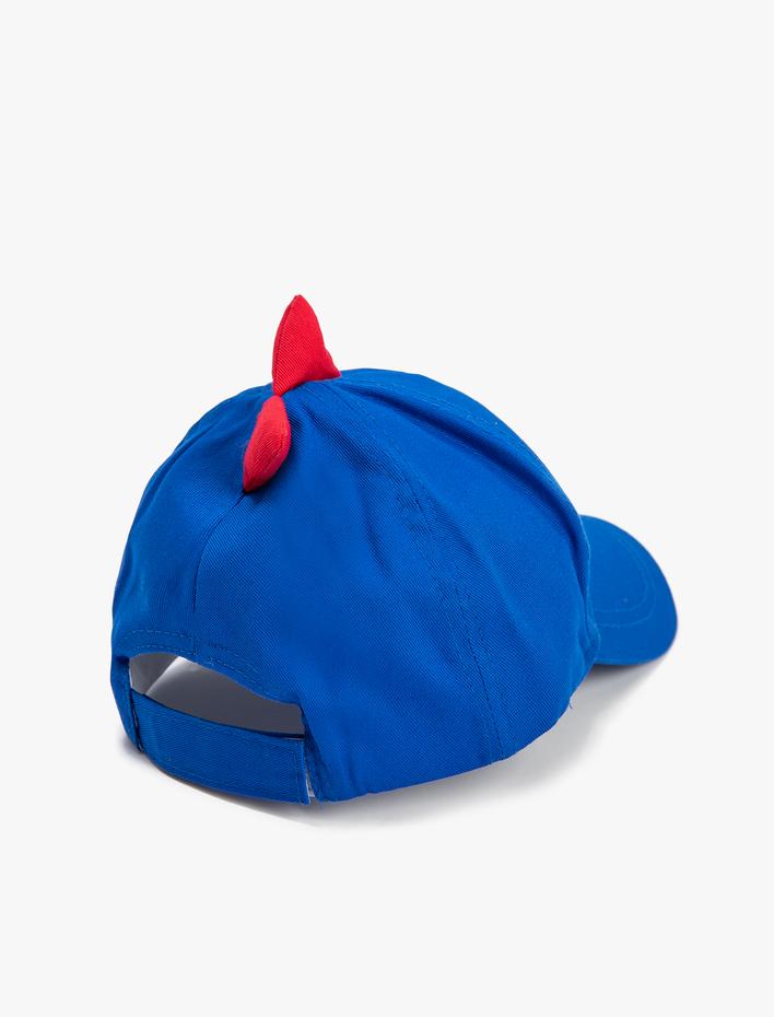 Erkek Çocuk Dinozor Şapka Aplike Detaylı Pamuklu