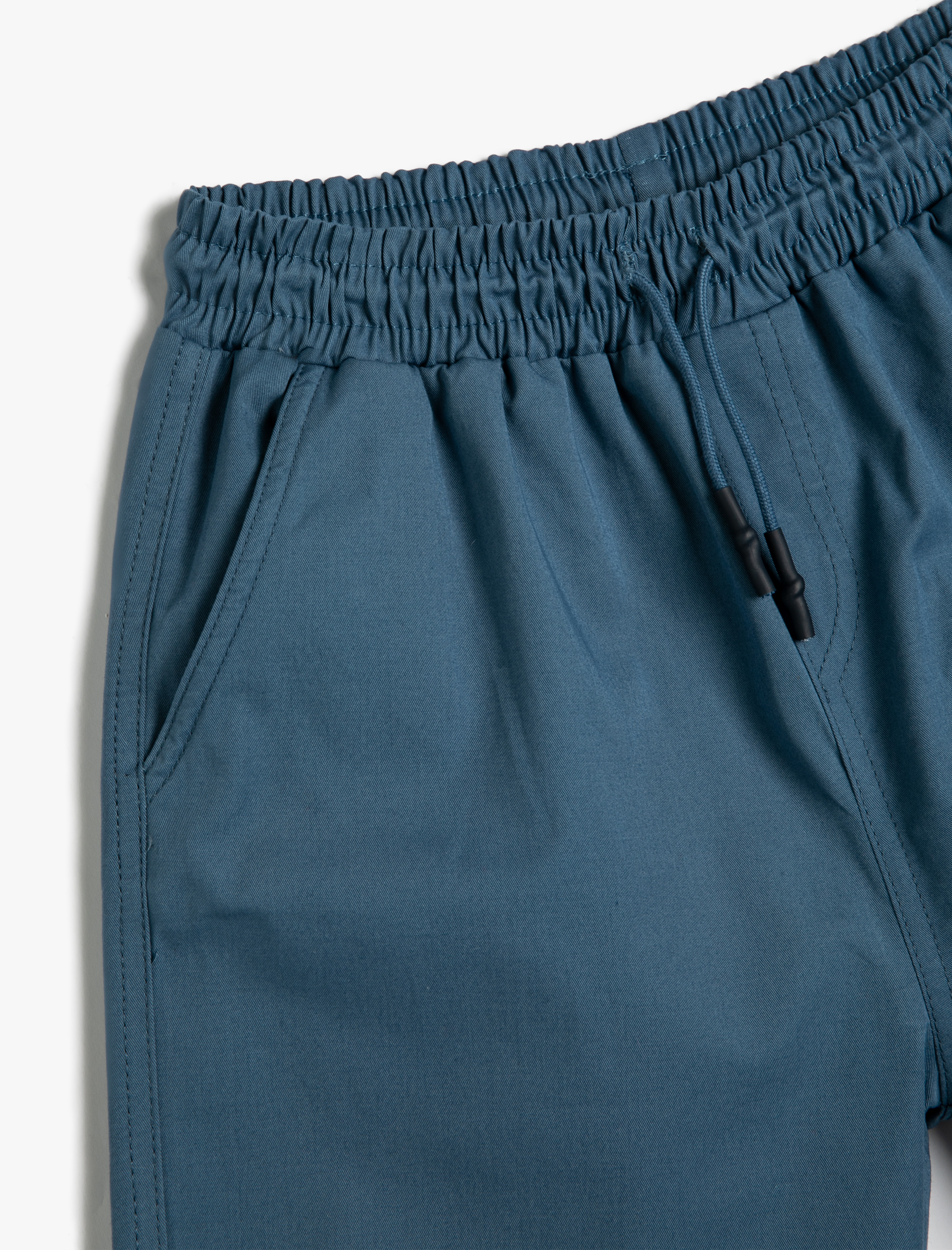  Erkek Çocuk Kanvas Şort Cepli Beli Bağlamalı Pamuklu