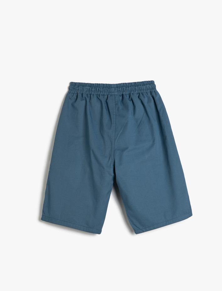 Erkek Çocuk Kanvas Şort Cepli Beli Bağlamalı Pamuklu