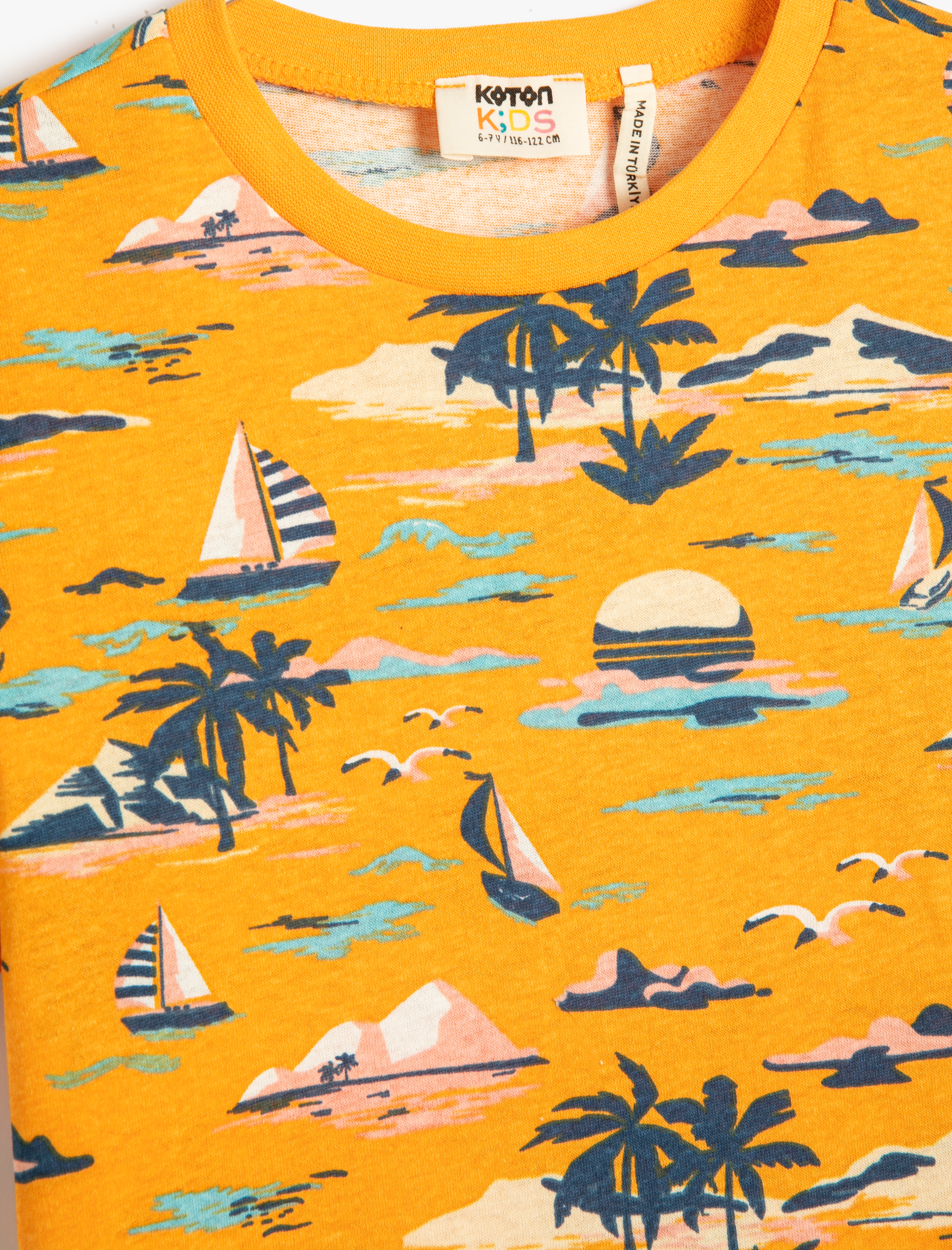  Erkek Çocuk Kısa Kollu Tişört Bisiklet Yaka Baskılı Pamuklu