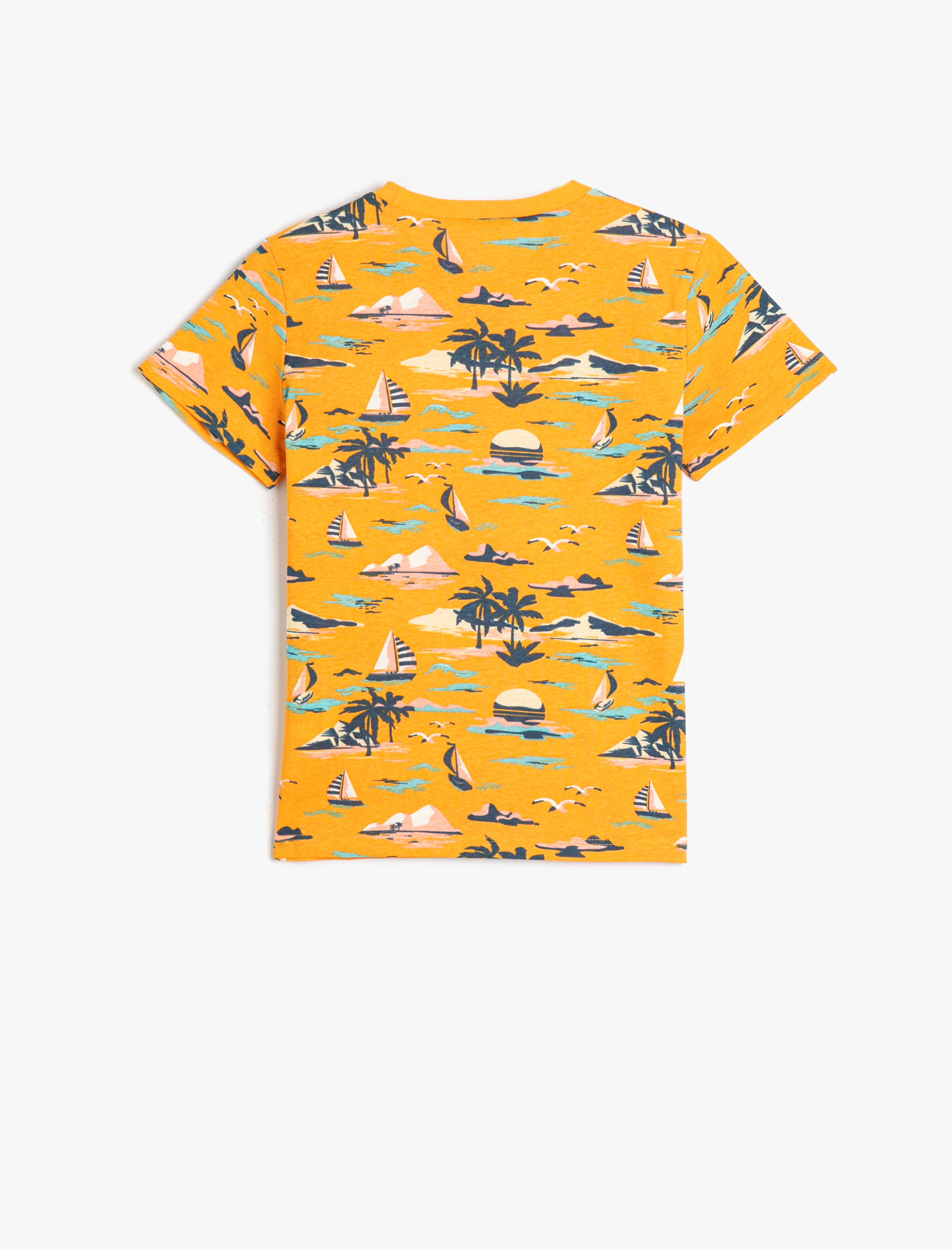  Erkek Çocuk Kısa Kollu Tişört Bisiklet Yaka Baskılı Pamuklu