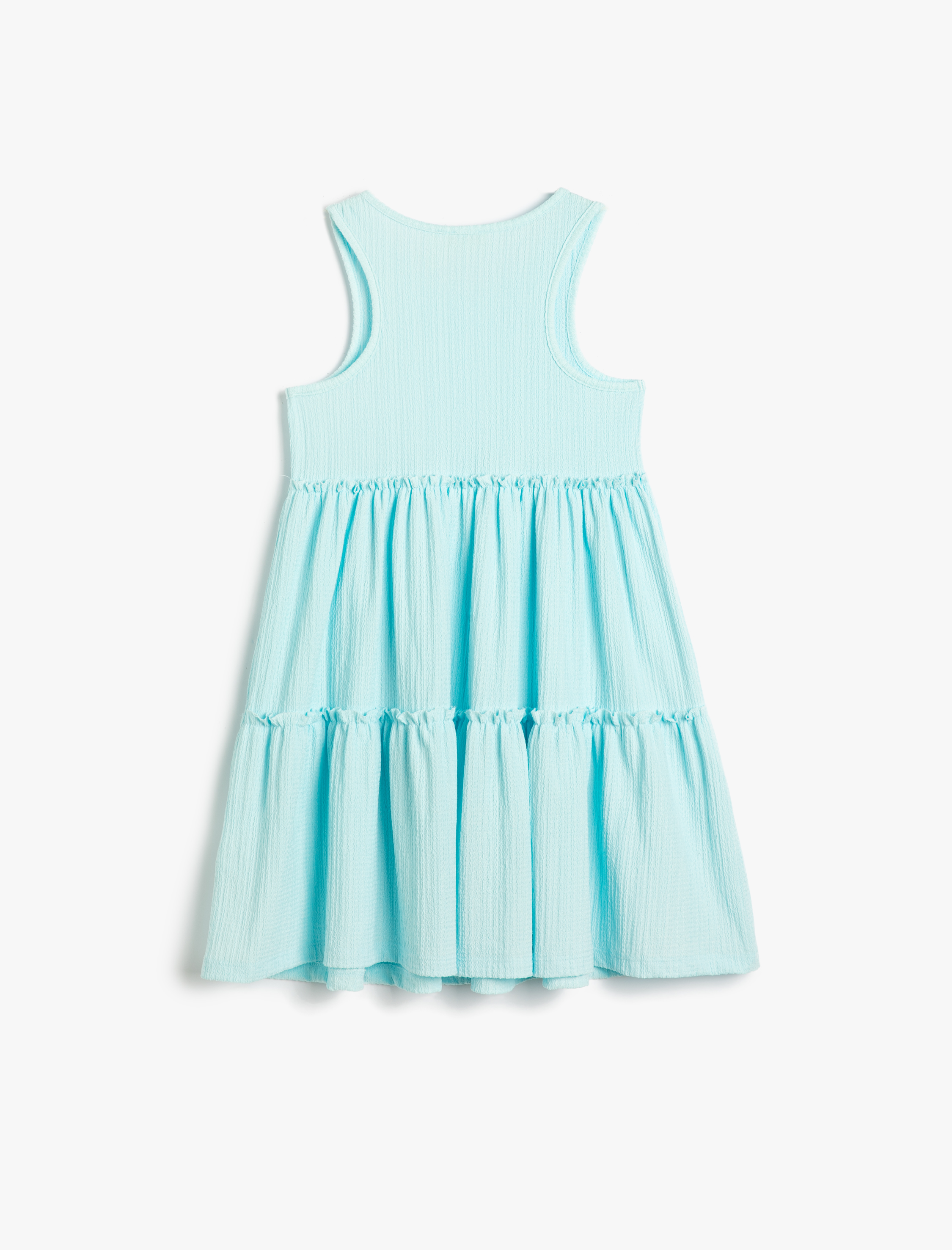  Kız Çocuk Elbise Midi Boy Halter Yaka Kolsuz Rahat Kesim