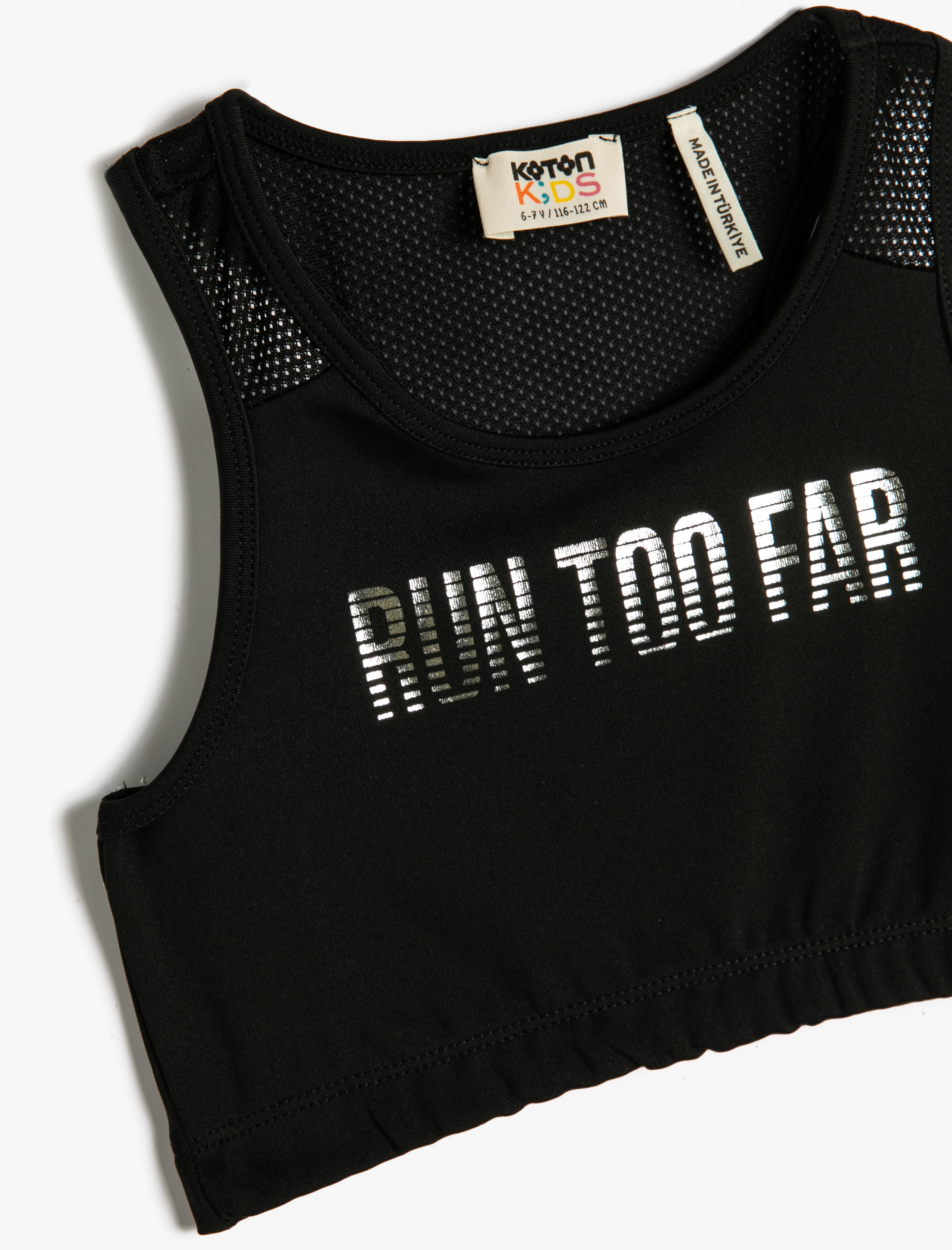  Kız Çocuk Yarım Sporcu Atlet Yuvarlak Yaka File Detaylı Baskılı