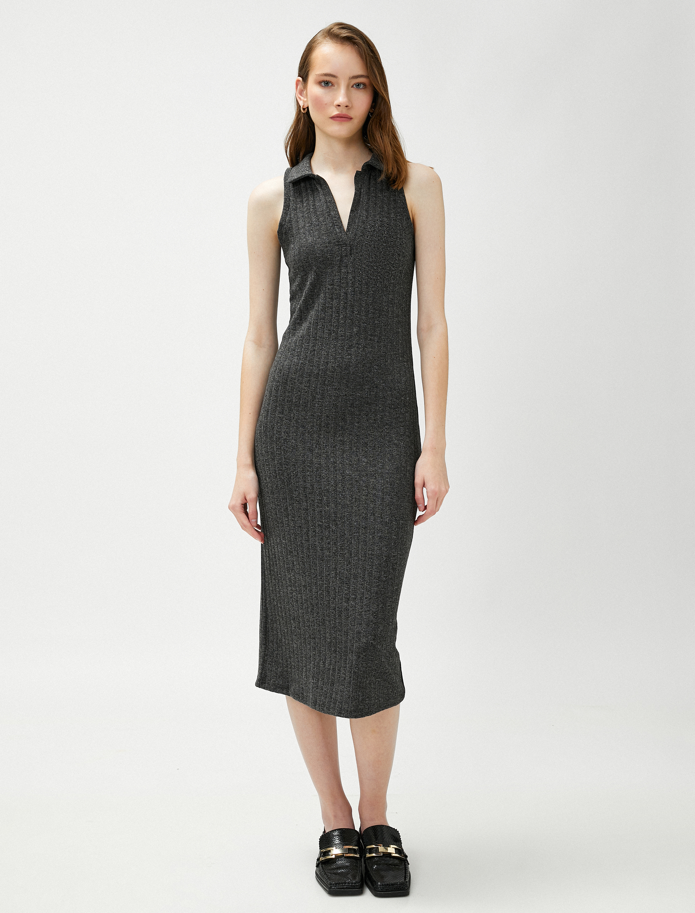   Kaşkorse Elbise Polo Yaka Kolsuz