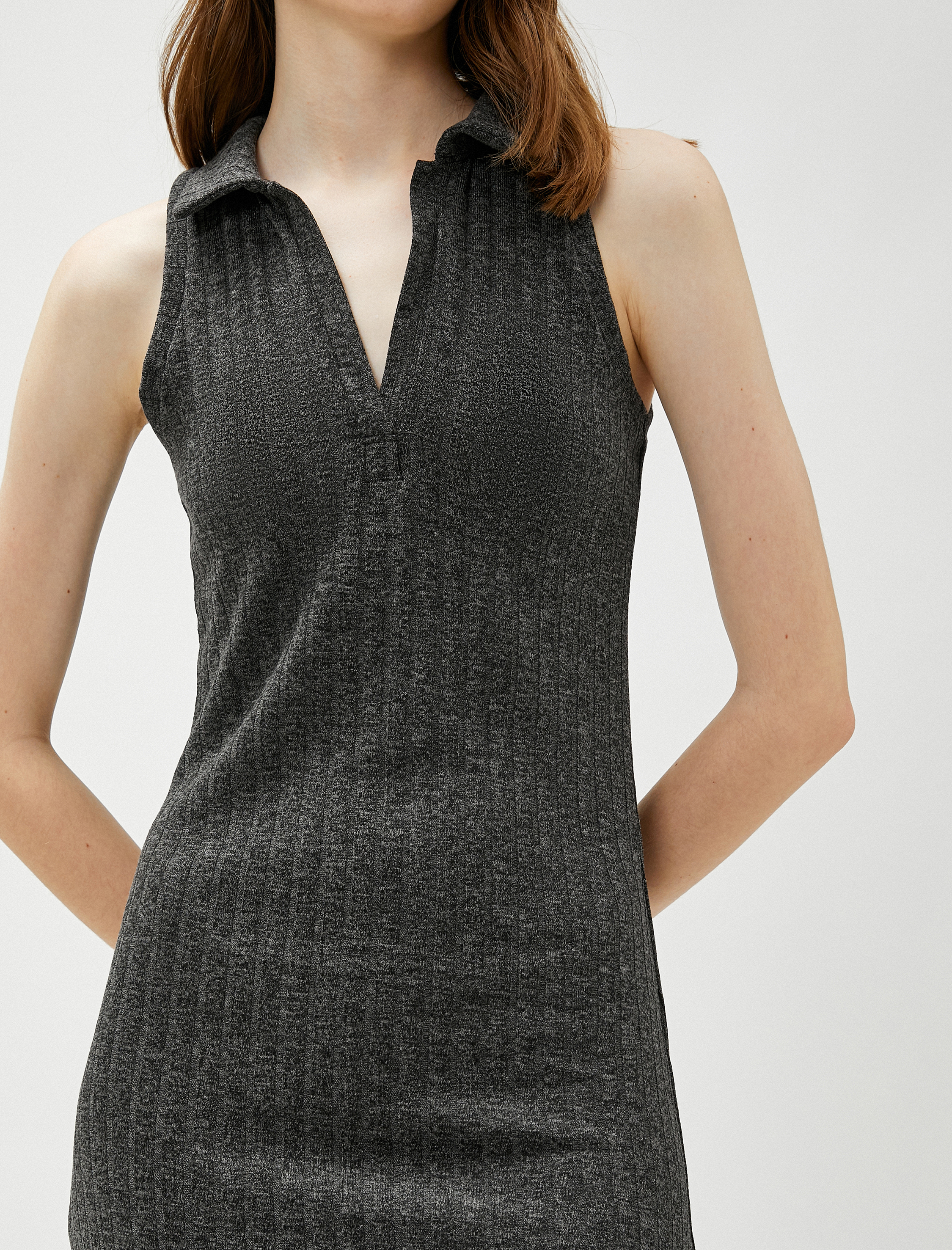   Kaşkorse Elbise Polo Yaka Kolsuz