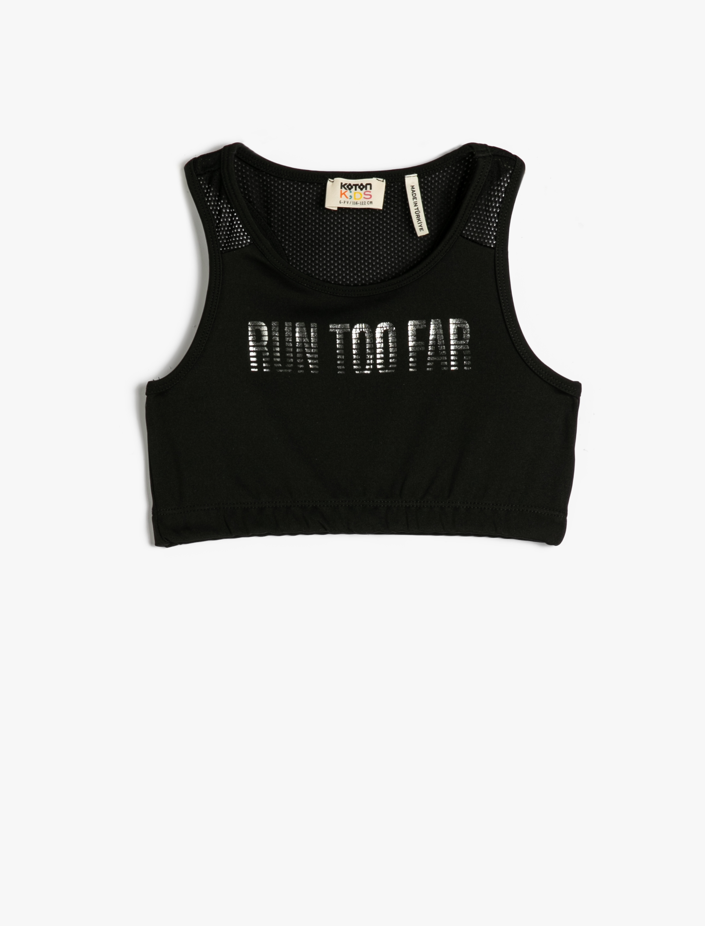  Kız Çocuk Yarım Sporcu Atlet Yuvarlak Yaka File Detaylı Baskılı