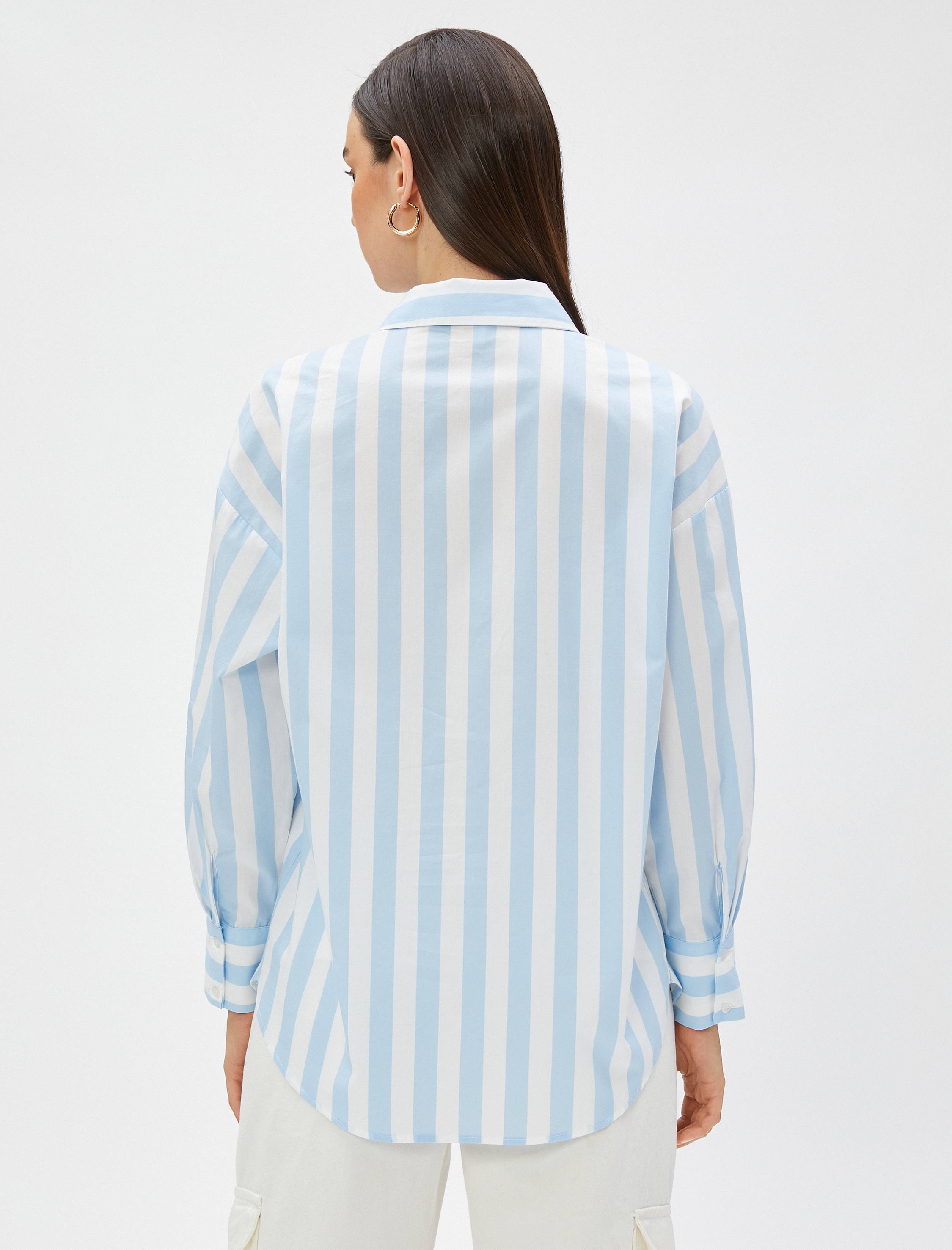   Oversize Poplin Gömlek Cep Detaylı
