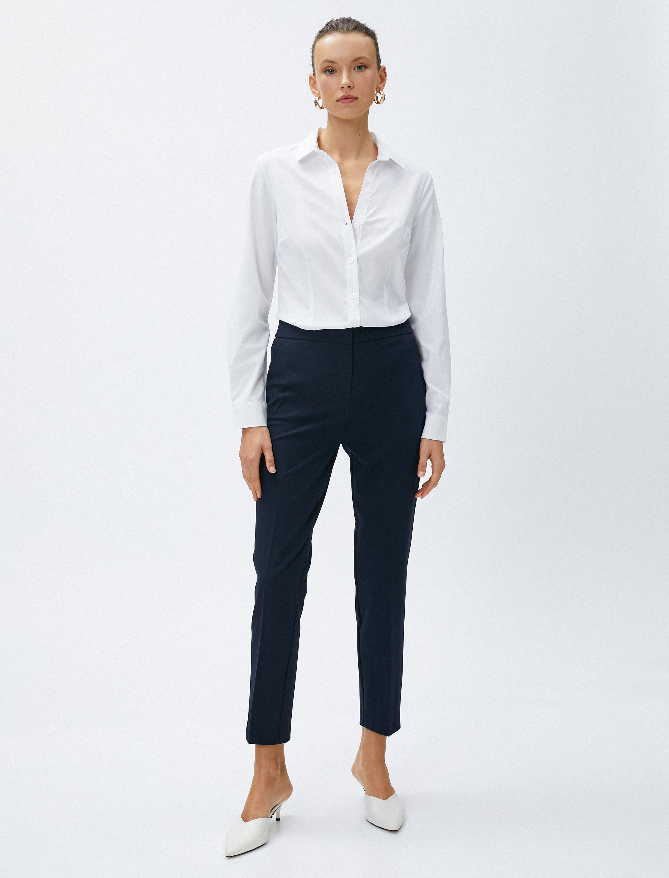 Basic Poplin Gömlek Uzun Kollu Slim Fit