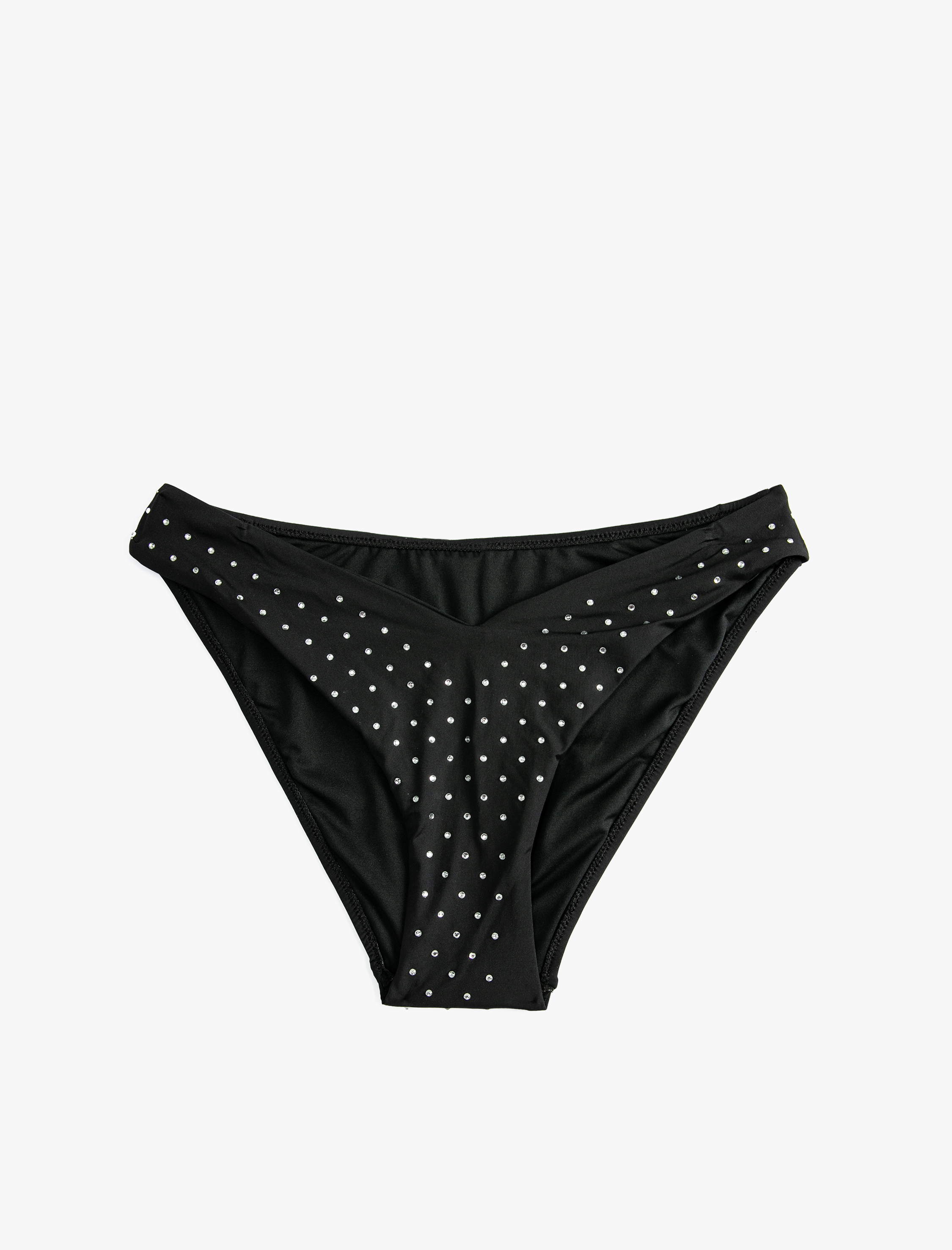   V Kesim Bikini Altı Parlak Taş İşlemeli