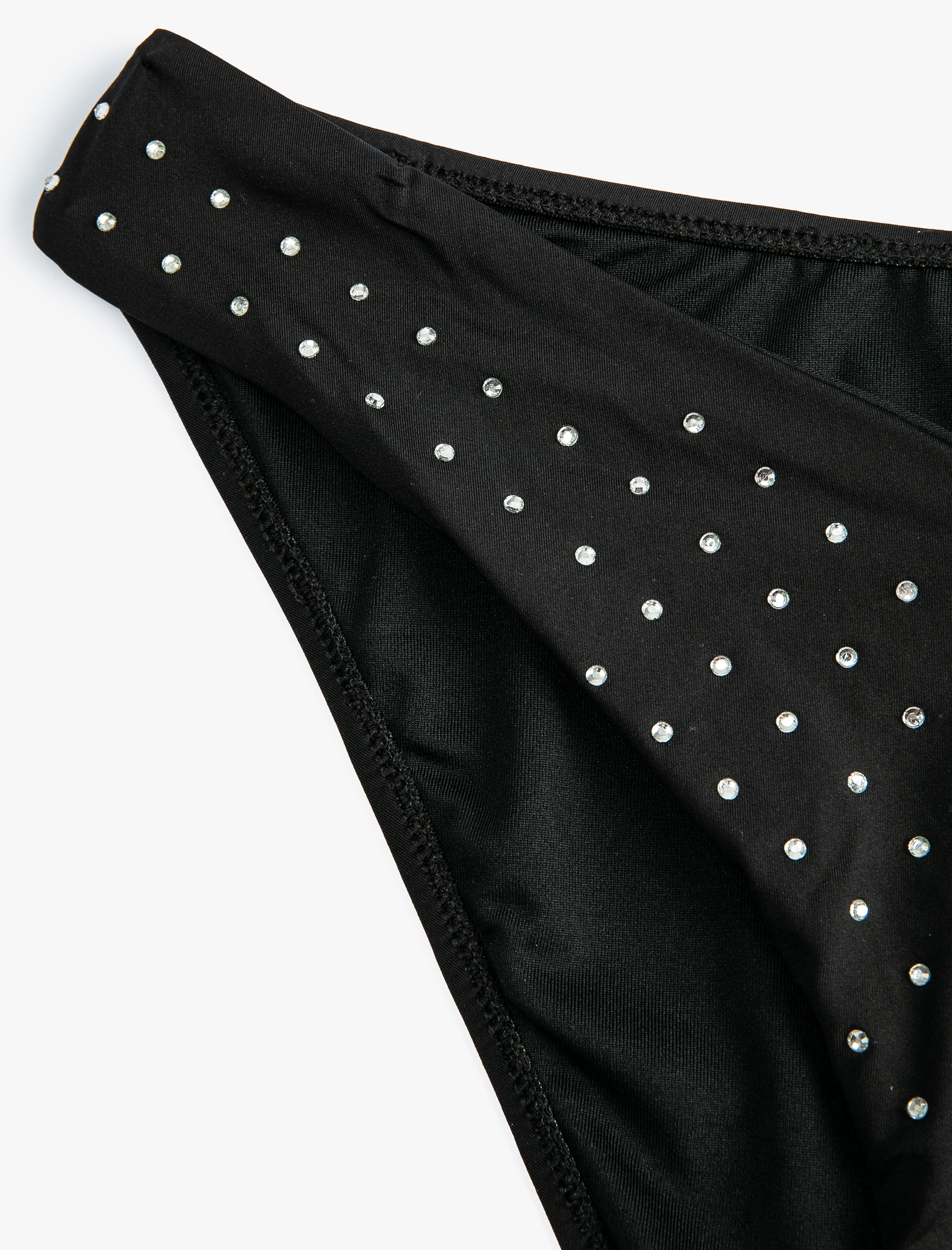   V Kesim Bikini Altı Parlak Taş İşlemeli