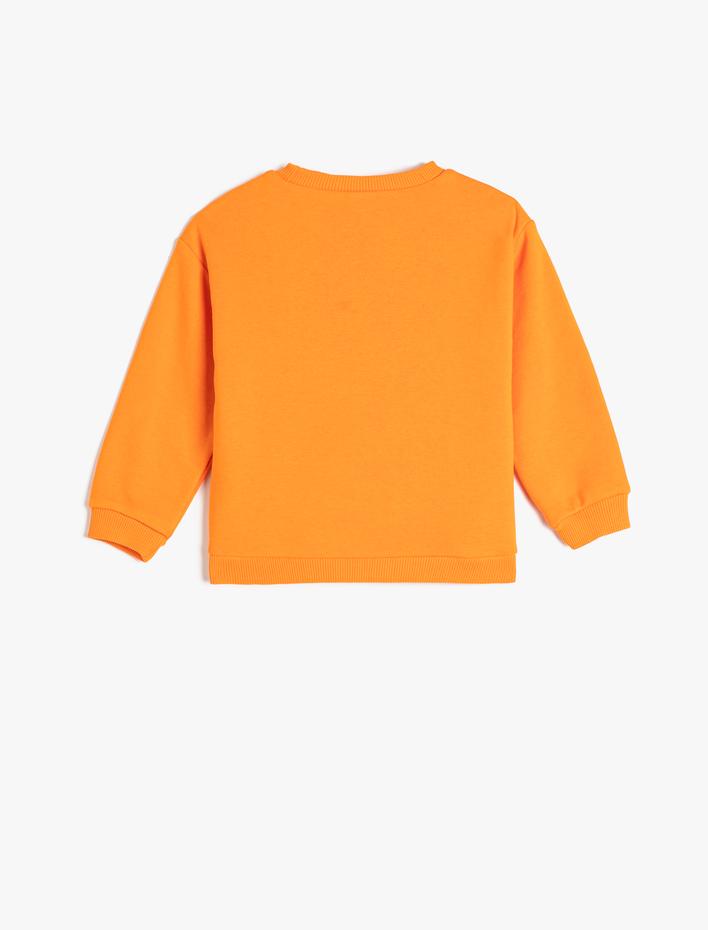 Erkek Bebek Sweatshirt Uzun Kollu Bisiklet Yaka Köpek Baskılı Pamuklu