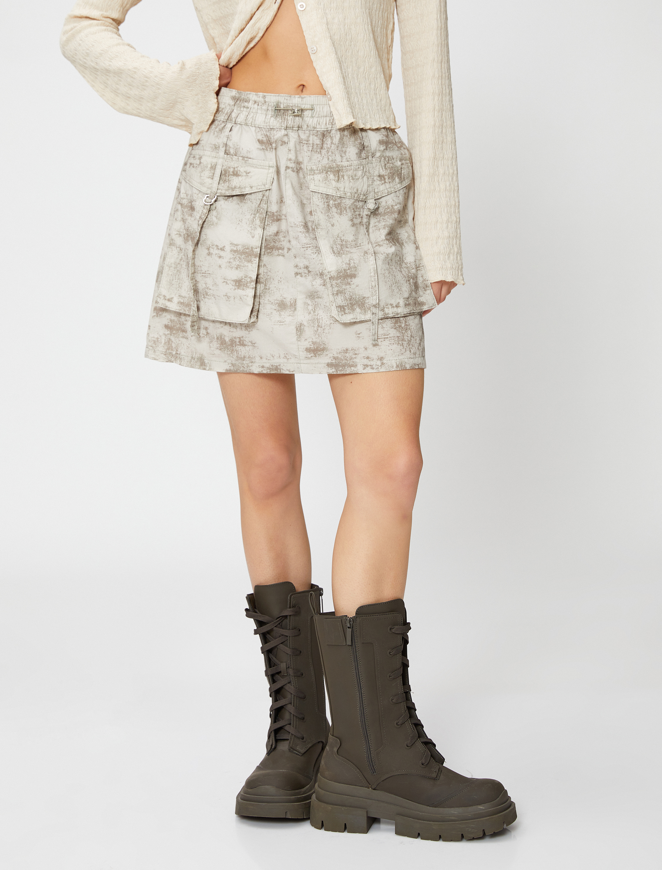   Kargo Etek Büyük Cepli Beli Lastikli Stoperli Pamuklu