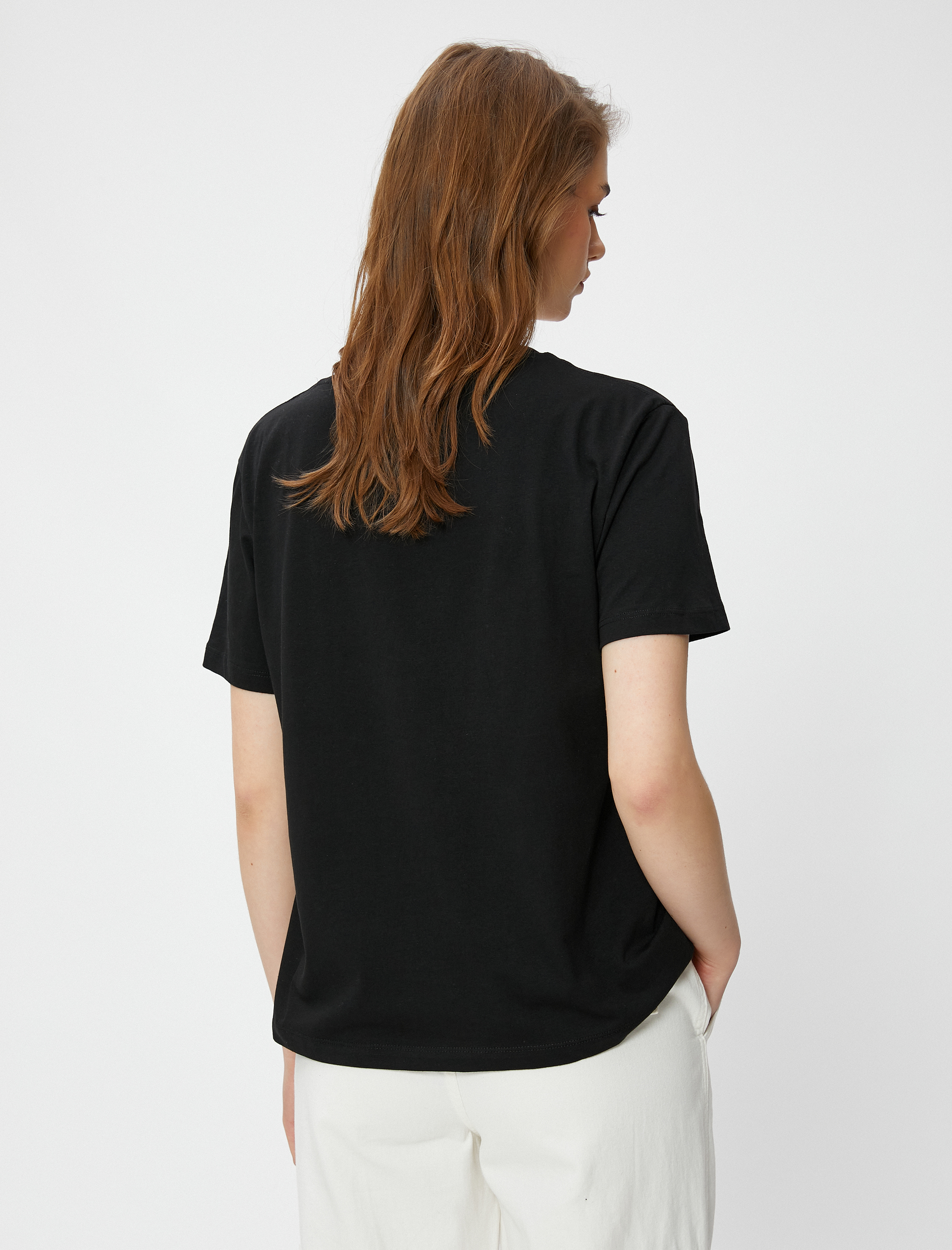   Pamuklu Basic Tişört V Yaka Kısa Kollu