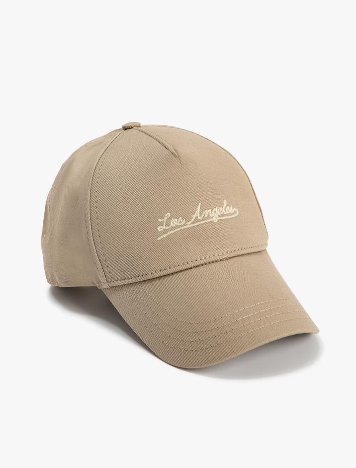 Erkek Kep Şapka Kolej İşlemeli Pamuklu