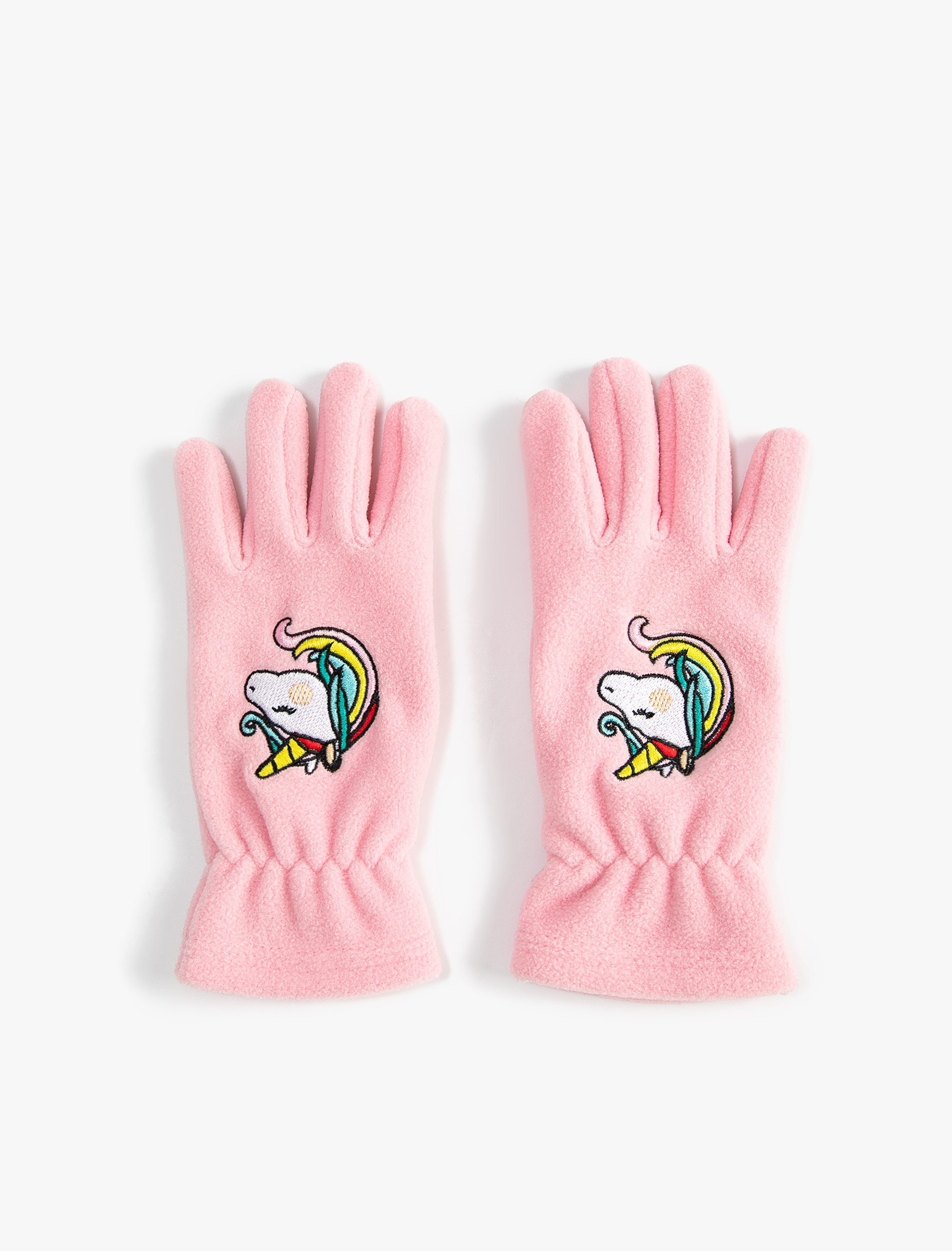  Kız Çocuk Polar Eldiven Unicorn İşlemeli