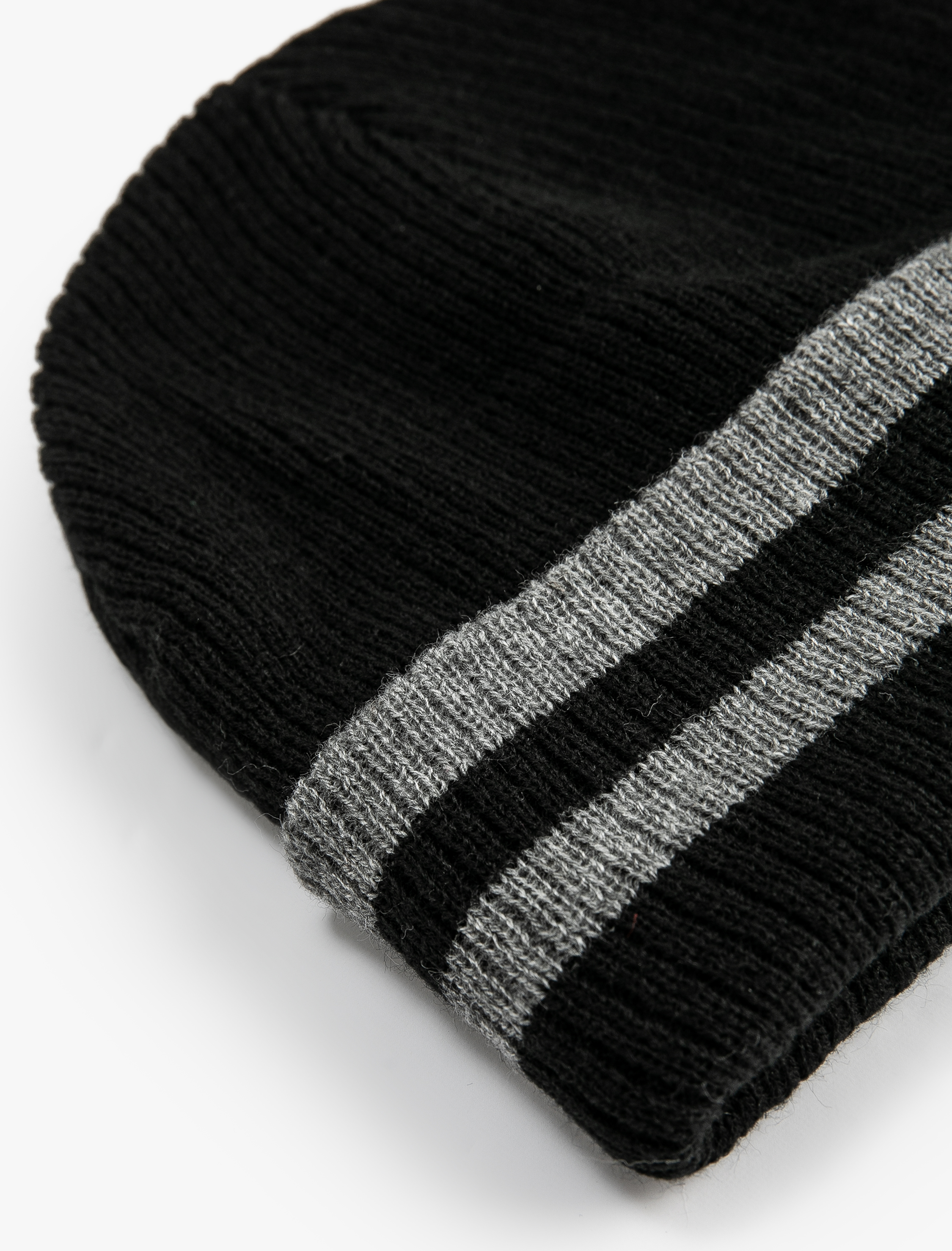  Erkek Kolej Bere Örgü Katlama Detaylı Şeritli