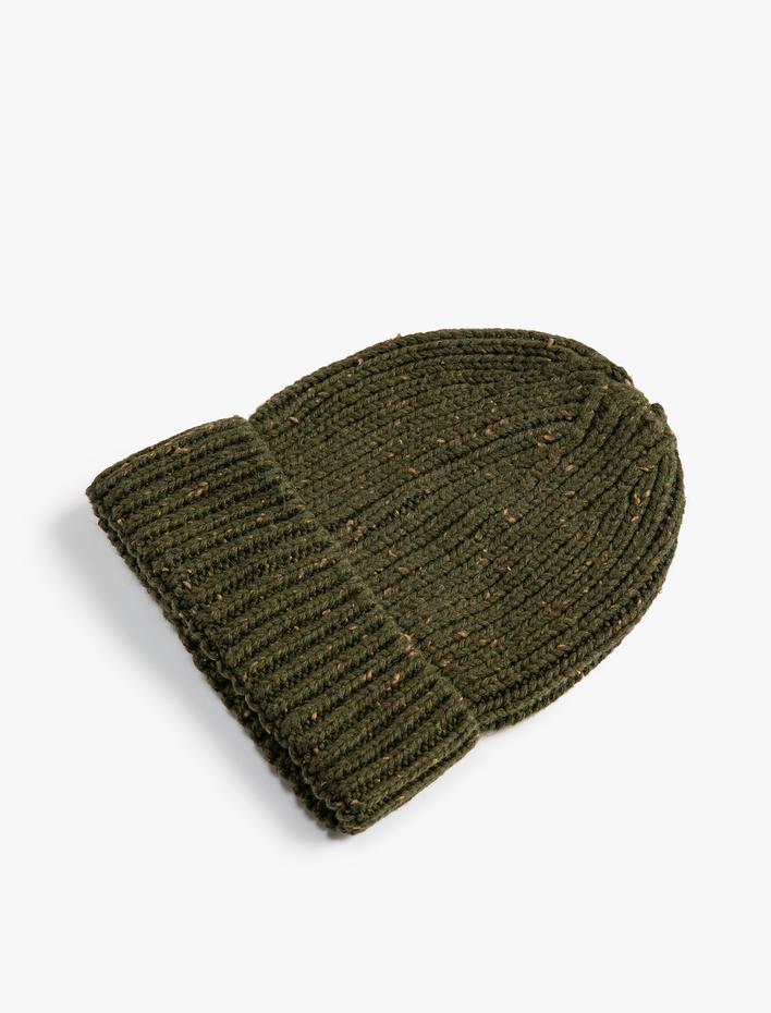 Erkek Örgü Bere Kırçıllı Katlama Detaylı