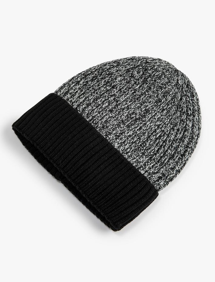 Erkek Örgü Bere Katlamalı Kırçıllı