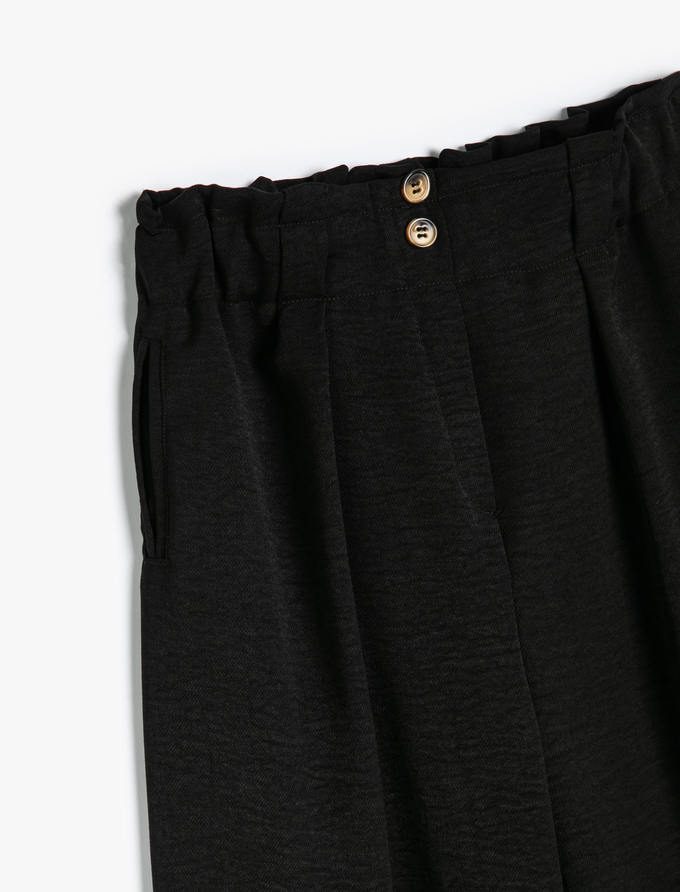  Kız Çocuk Palazzo Pantolon Bol Paça Beli Lastikli Düğme Detaylı