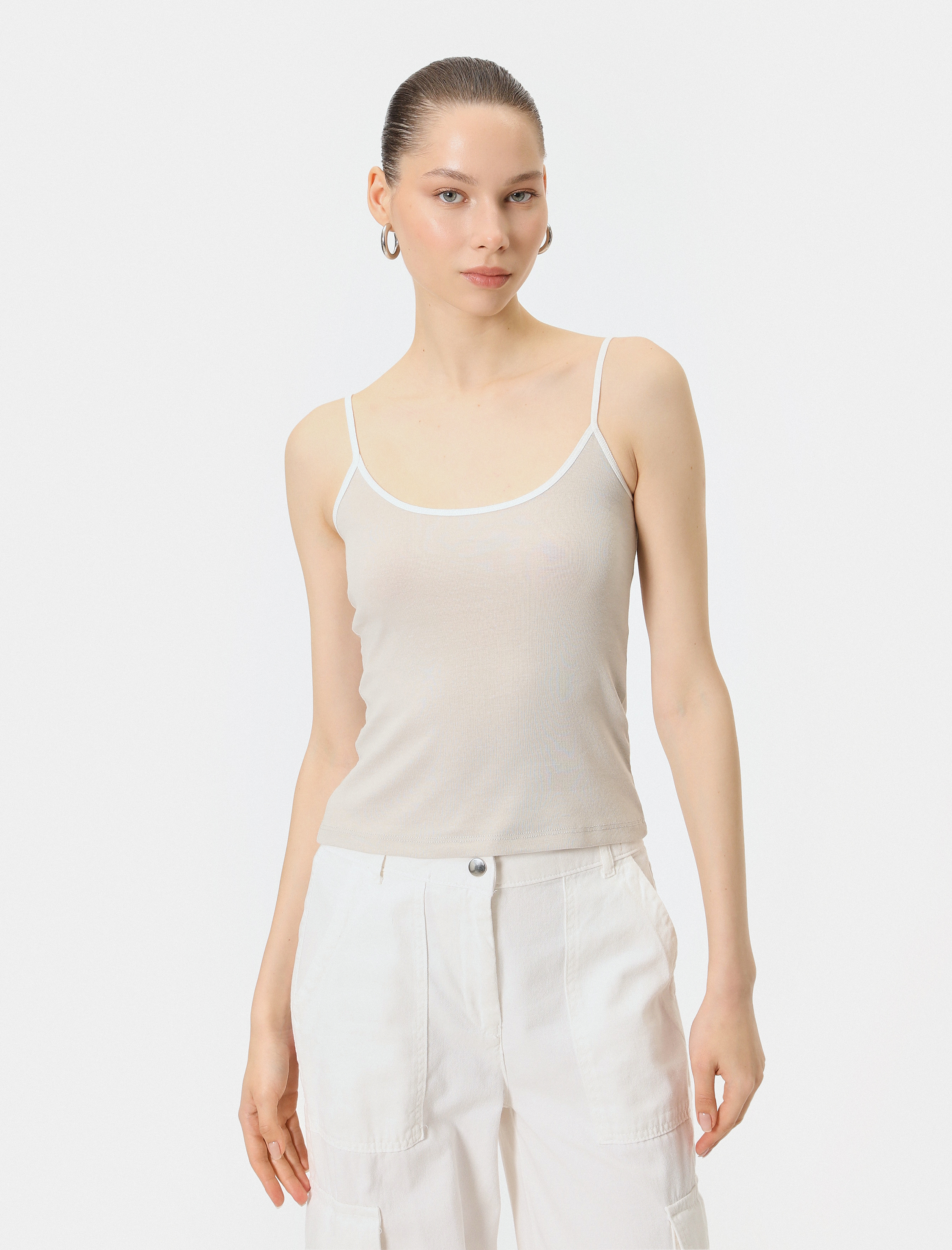   İnce Askılı Atlet Pamuklu Ribanalı