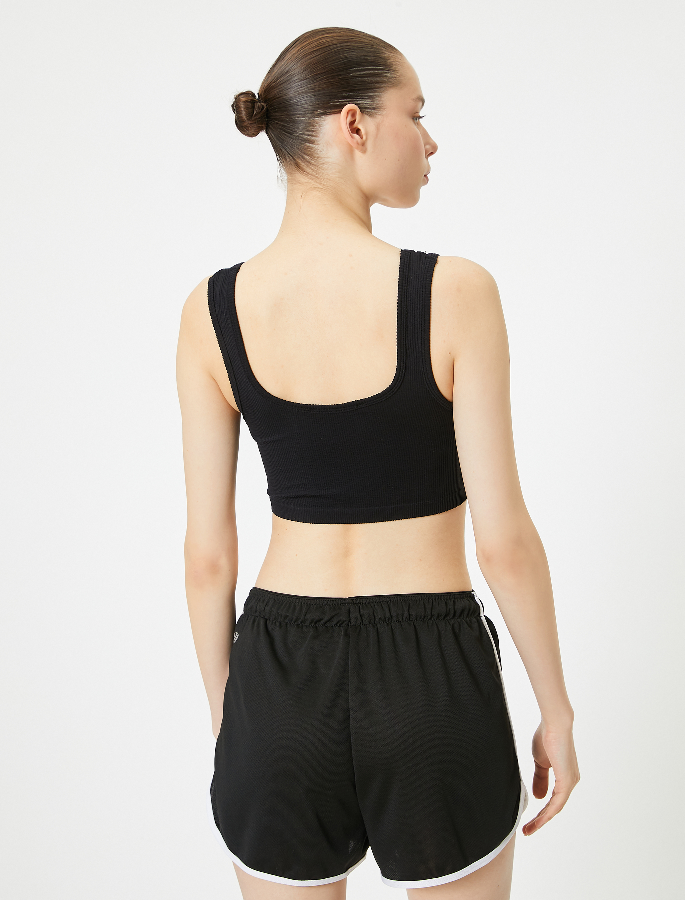   Spor Yarım Atlet Dikişsiz Fitilli Slim Fit Kapsız