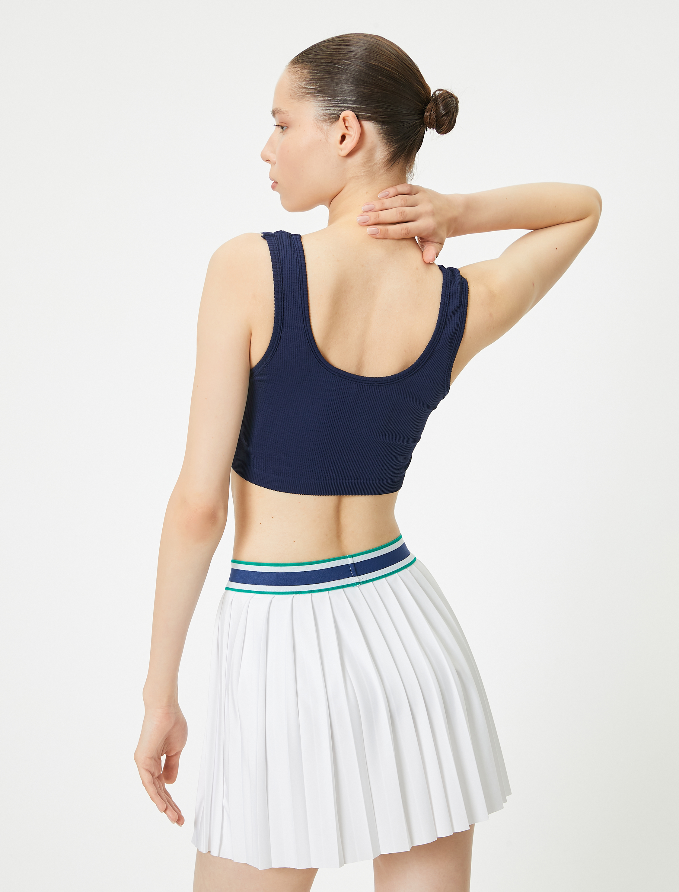   Spor Yarım Atlet Dikişsiz Fitilli Slim Fit Kapsız