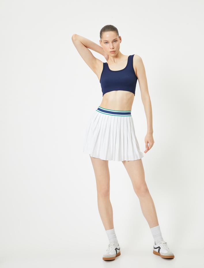  Spor Yarım Atlet Dikişsiz Fitilli Slim Fit Kapsız