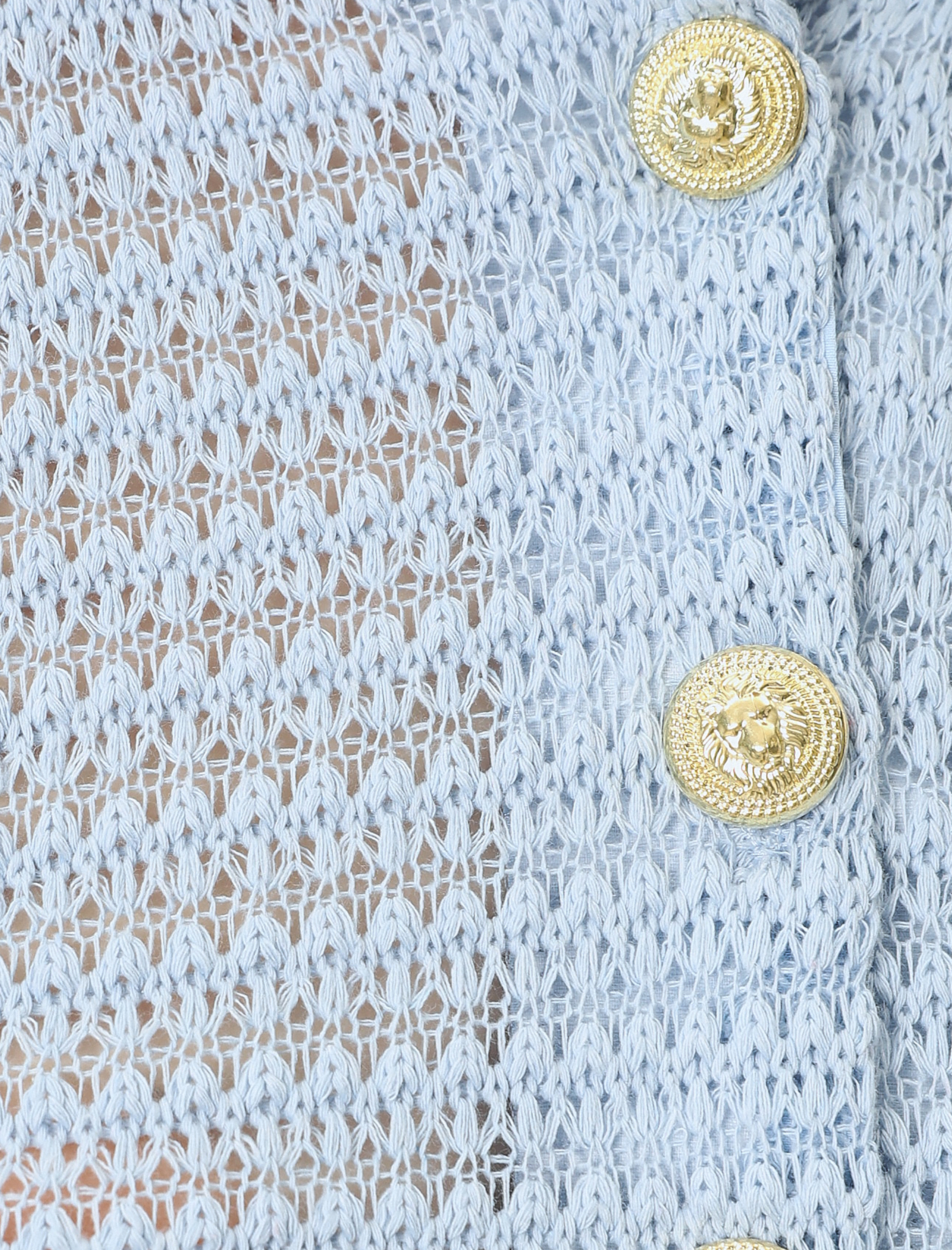   Fırfırlı Kroşe Hırka Kısa Kollu Yuvarlak Yaka Gold Düğmeli