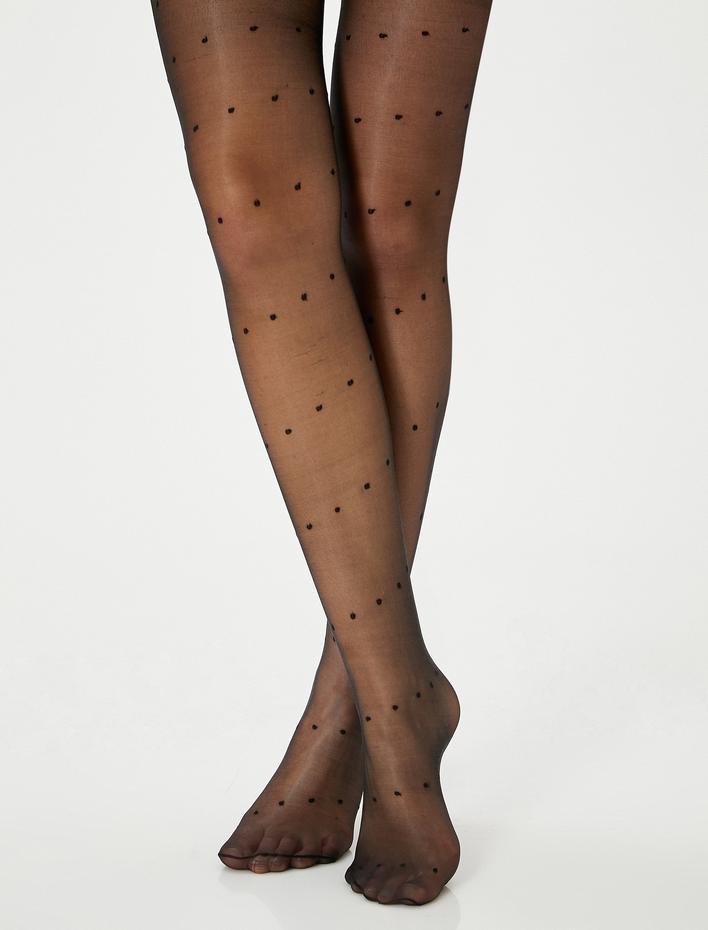 Kadın Puantiyeli Külotlu Çorap