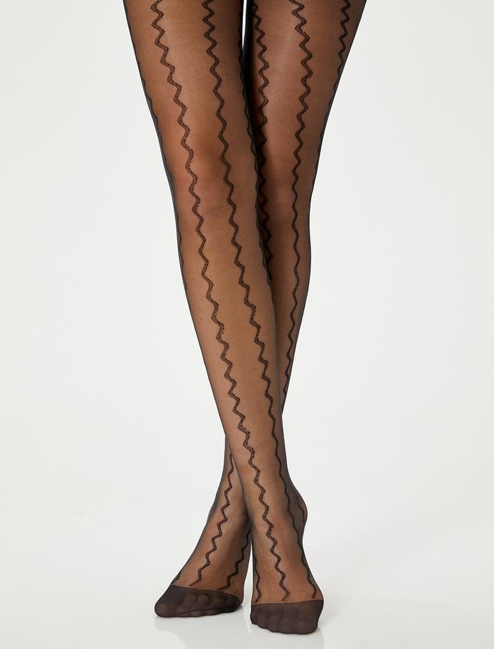 Kadın Külotlu Çorap Geometrik Desenli