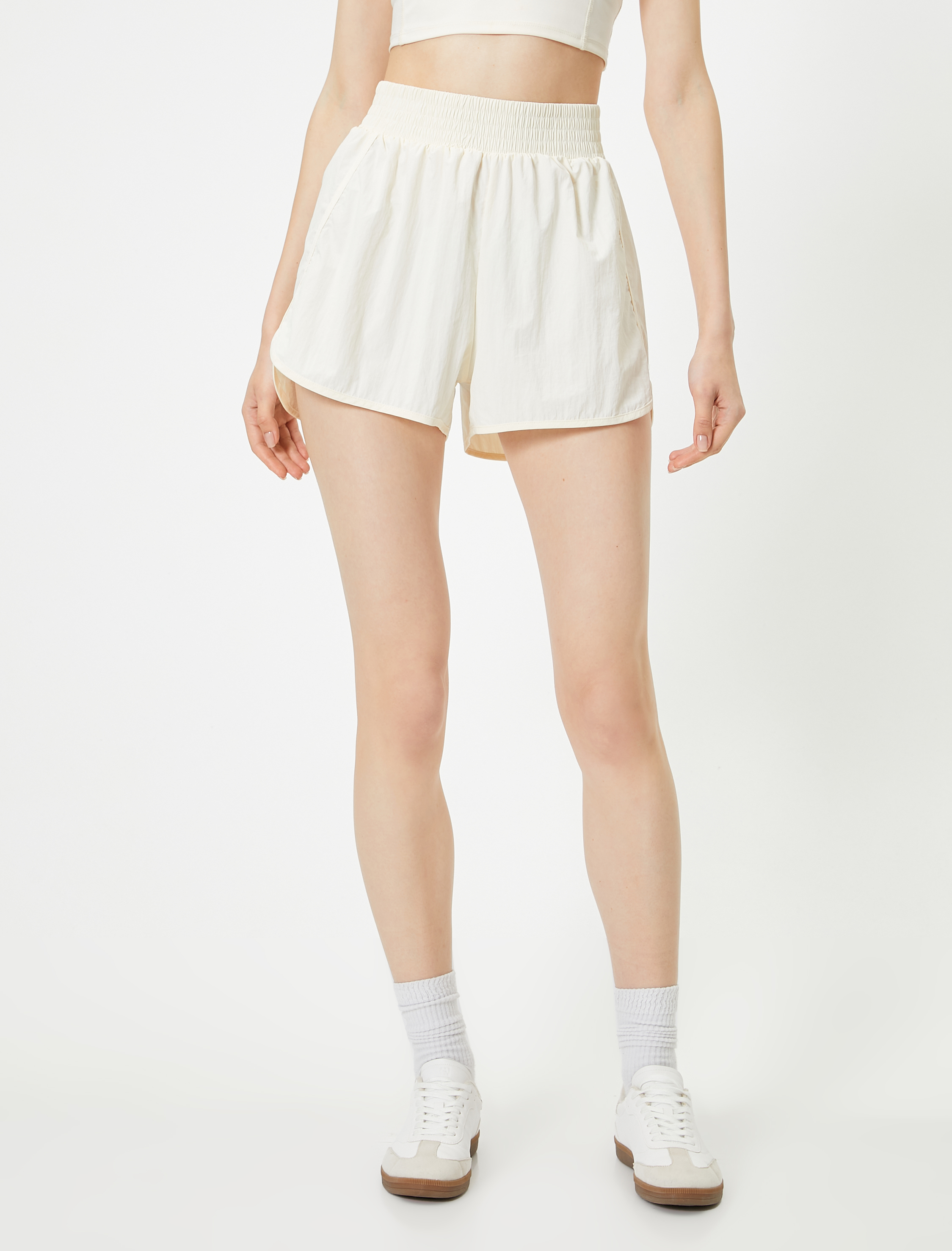   Koşu Şortu Paraşüt Kumaş Yüksek Bel Rahat Kalıp