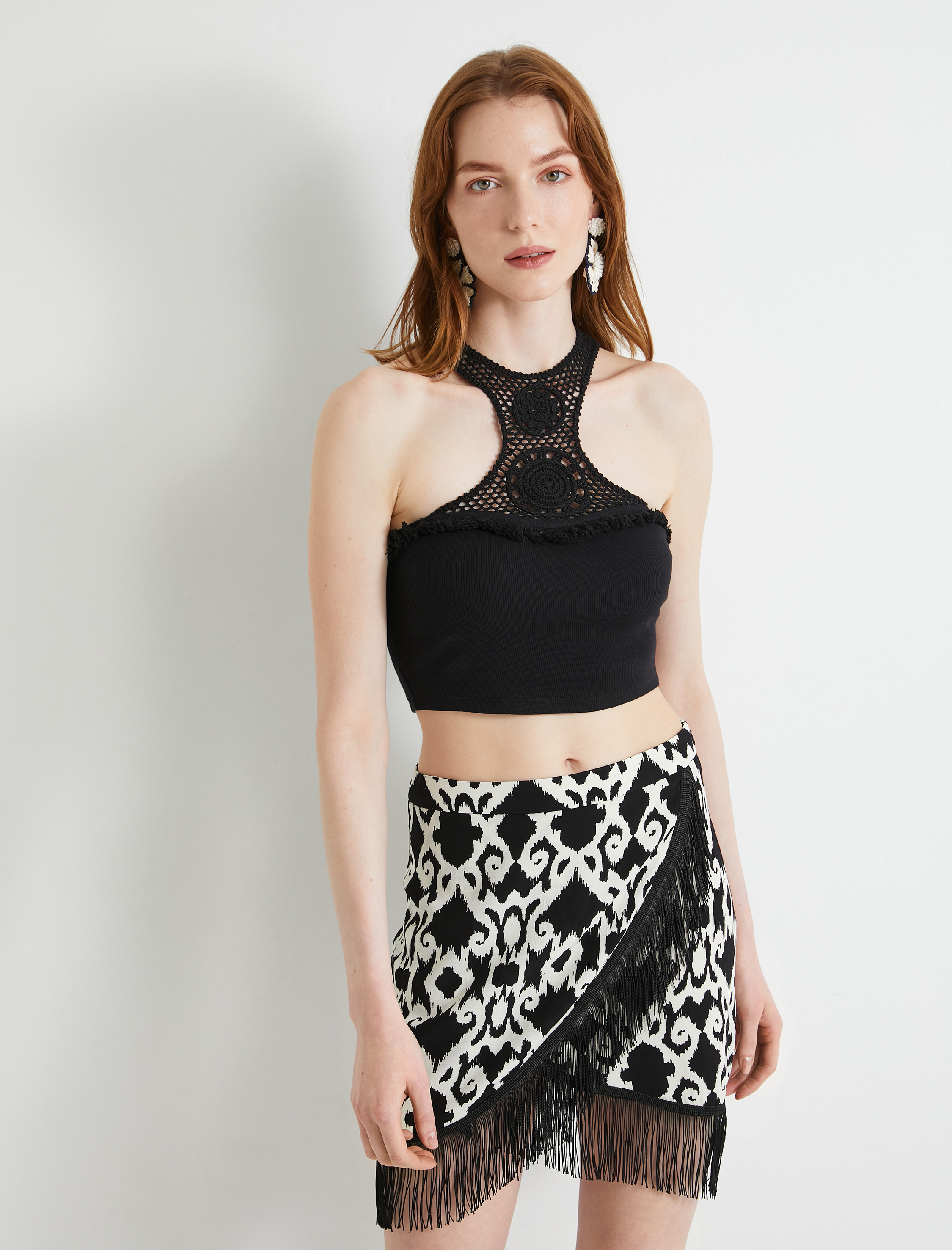   Kroşe Atlet Halter Yaka Crop